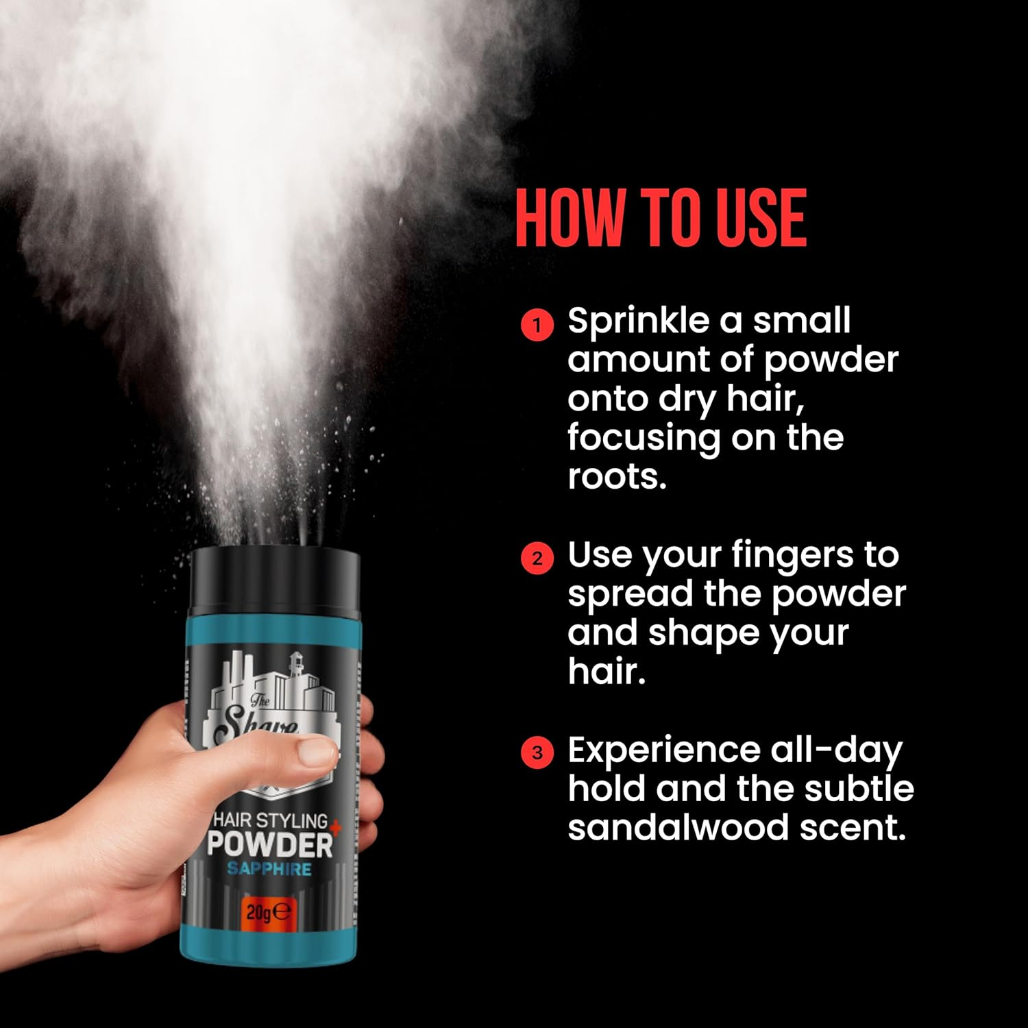 The Shave Factory Hair Styling Powder Mattifying & Volumizing Sapphire image number 3