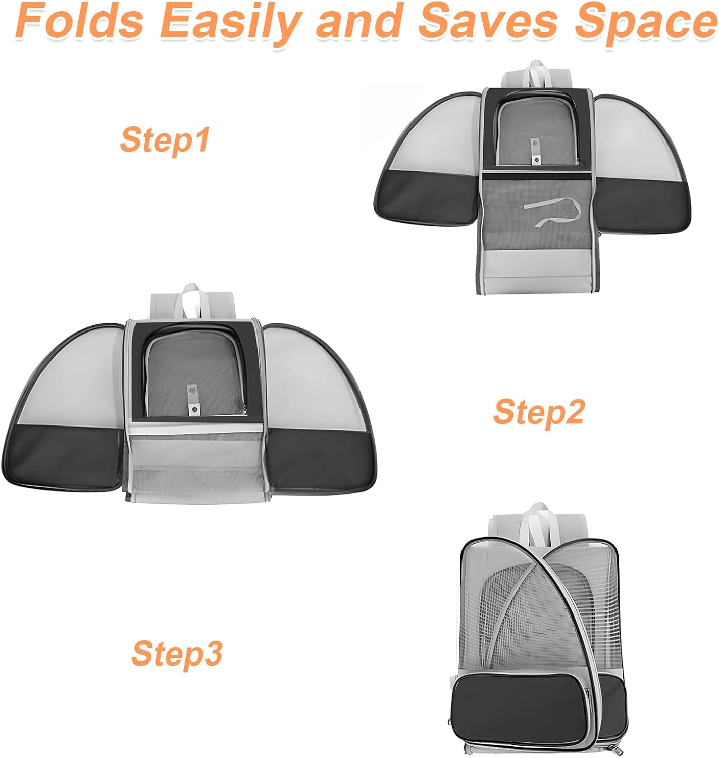 Cat Carrier Backpack, Pet Carrier Backpack for Small Pet Cat Dog Puppy Kitten, Dog Backpack Mesh Cat Bag Breathable Pet Carrier Bag for Hiking Travel Outdoor Walking image number 6