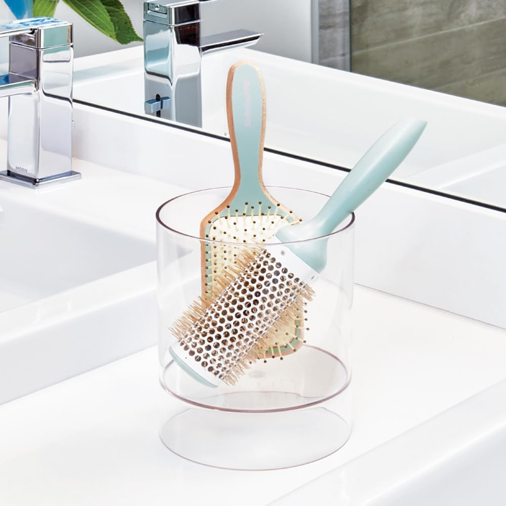 Interdesign Clarity Hair Care Organizer, Accessory Holder to Hold Hair Ties, Elastics, Clips, Headbands - Clear