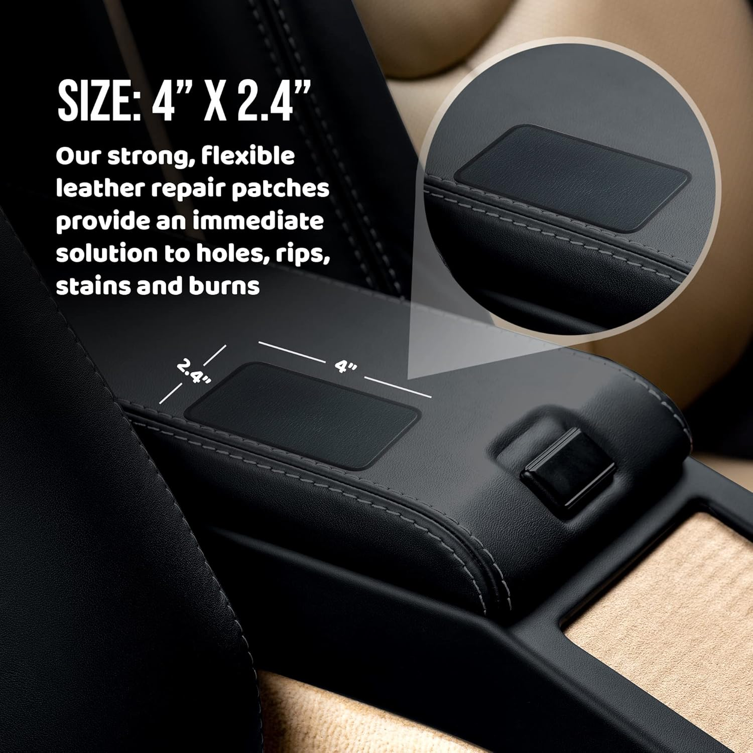 Mastaplasta Premium Leather Repair Patch - Black 10Cm X 6Cm (4In X 2.4In). Your Instant Stick-On Upholstery-Quality Repair for Sofas, Car Seats, Handbags, Jackets & DIY image number 3