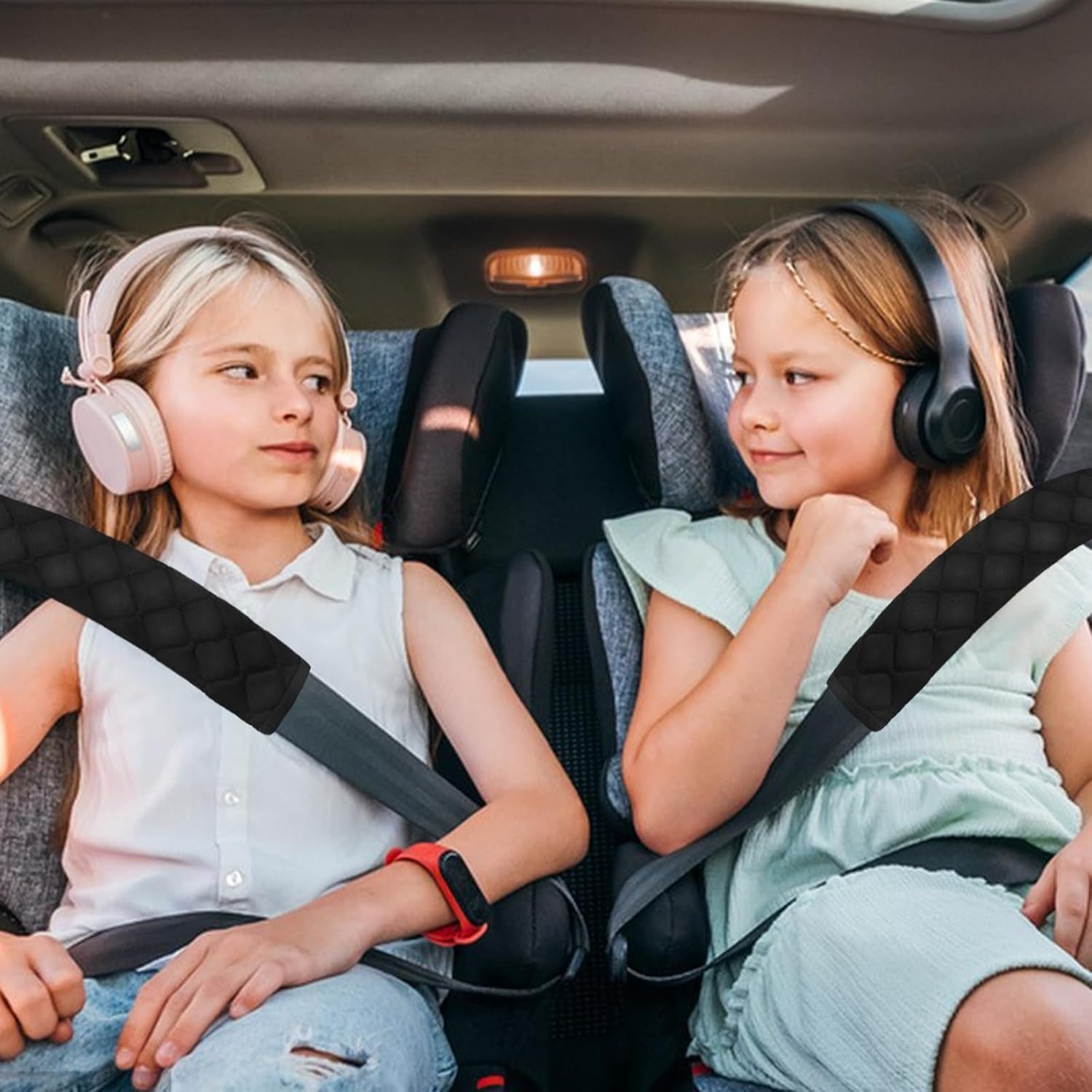 2Pcs Car Seat Belt Padding10.6In (27Cm) Car Seat Belt Shoulder Strap Cover Car Accessories Interior,Soft Shoulder Strap Covers Seat Belt Protector Make Neck and Shoulders More Comfortable image number 1