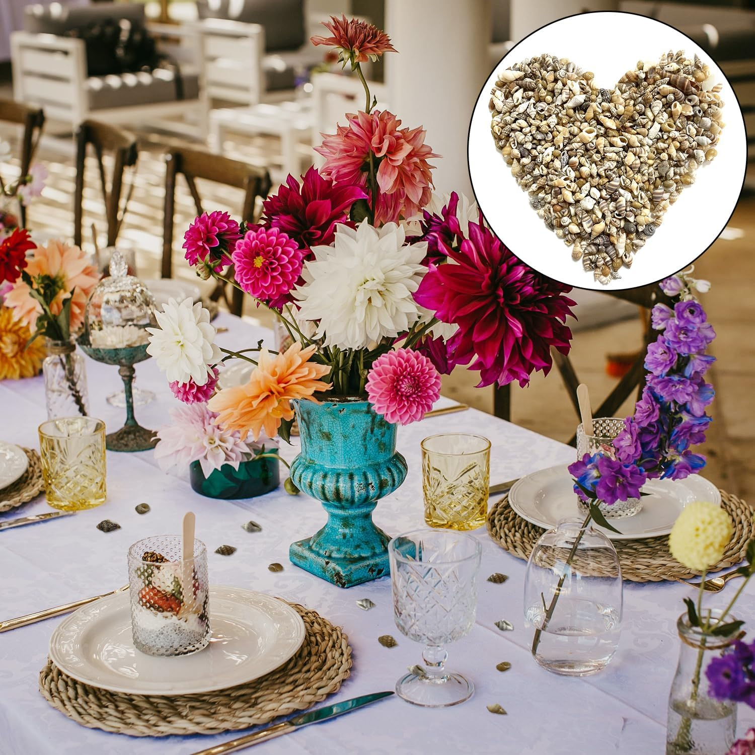 BEZANU Sea Shells, 500 PCS Mixed Spiral Seashells for Art Craft, Vase Filler, Home Decor, Fish Tank Accessories, Wedding Decor (Bulk) image number 4