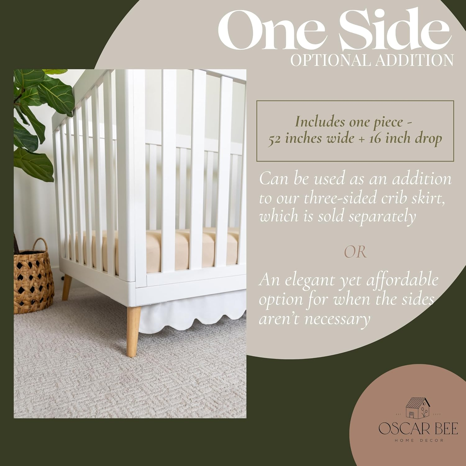 Scalloped Crib Skirt (Back (Optional Add On)) image number 5