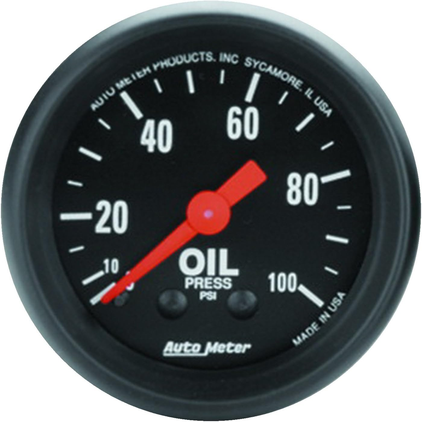 AUTO METER 2604 Z-Series Mechanical Oil Pressure Gauge, 2-1/16" (52.4Mm)