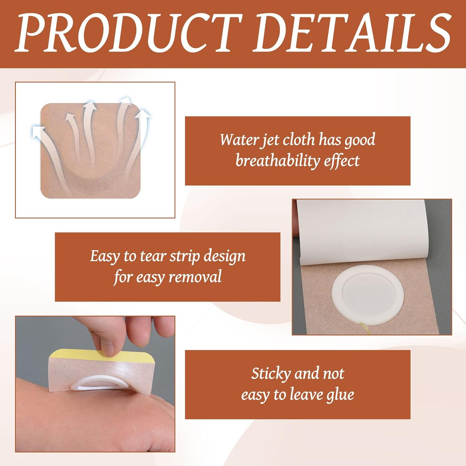 Castor Oil Patches, 100Pcs Castor Oil Pack, Castor Belly Button Patches, Self Adhesive Belly Wrap Pads, Organic Cotton Highly Absorbent Belly Patch, Suitable for Work and Sleep image number 1