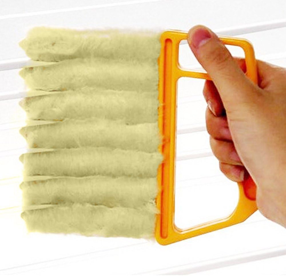 Blind Cleaner Brush, Blinds Dust Shutters, Mini Washable & Removable Window Air Conditioner Duster with 7 Slat Handheld Household Kitchen Cleaning Tools (Yellow, One Size) image number 4