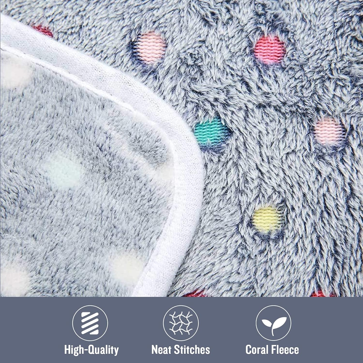 Luciphia 1 Pack 3 Blankets Super Soft Fluffy Premium Fleece Pet Blanket Flannel Throw for Dog Puppy Dot Medium