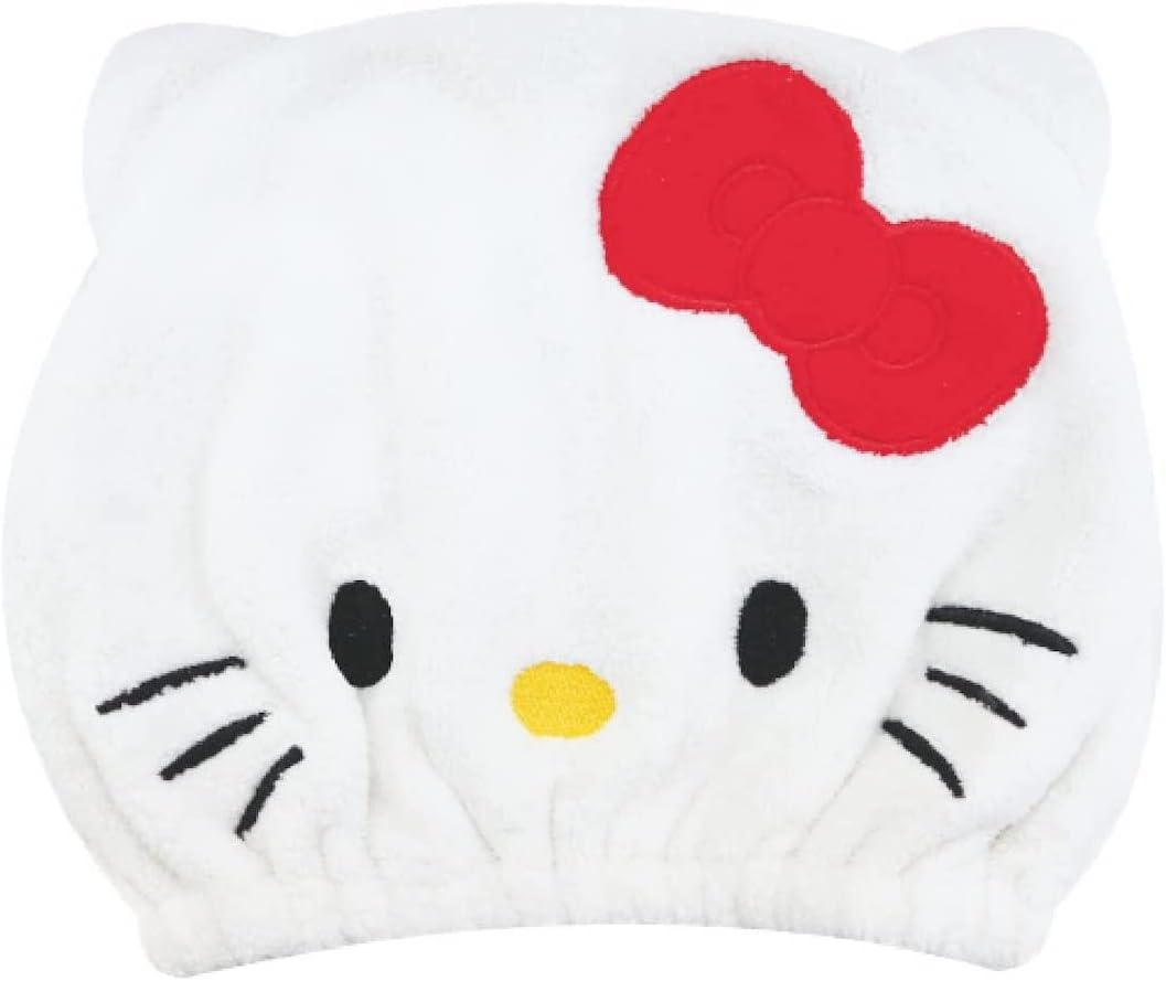 Sanrio Hello Kitty Towel Cap, Fluffy, Bath, Adults, Girls, Boys, Kids, Children, Swimming Pool, Towel Cap, Hair Dry Towel, Character, Hellolitty