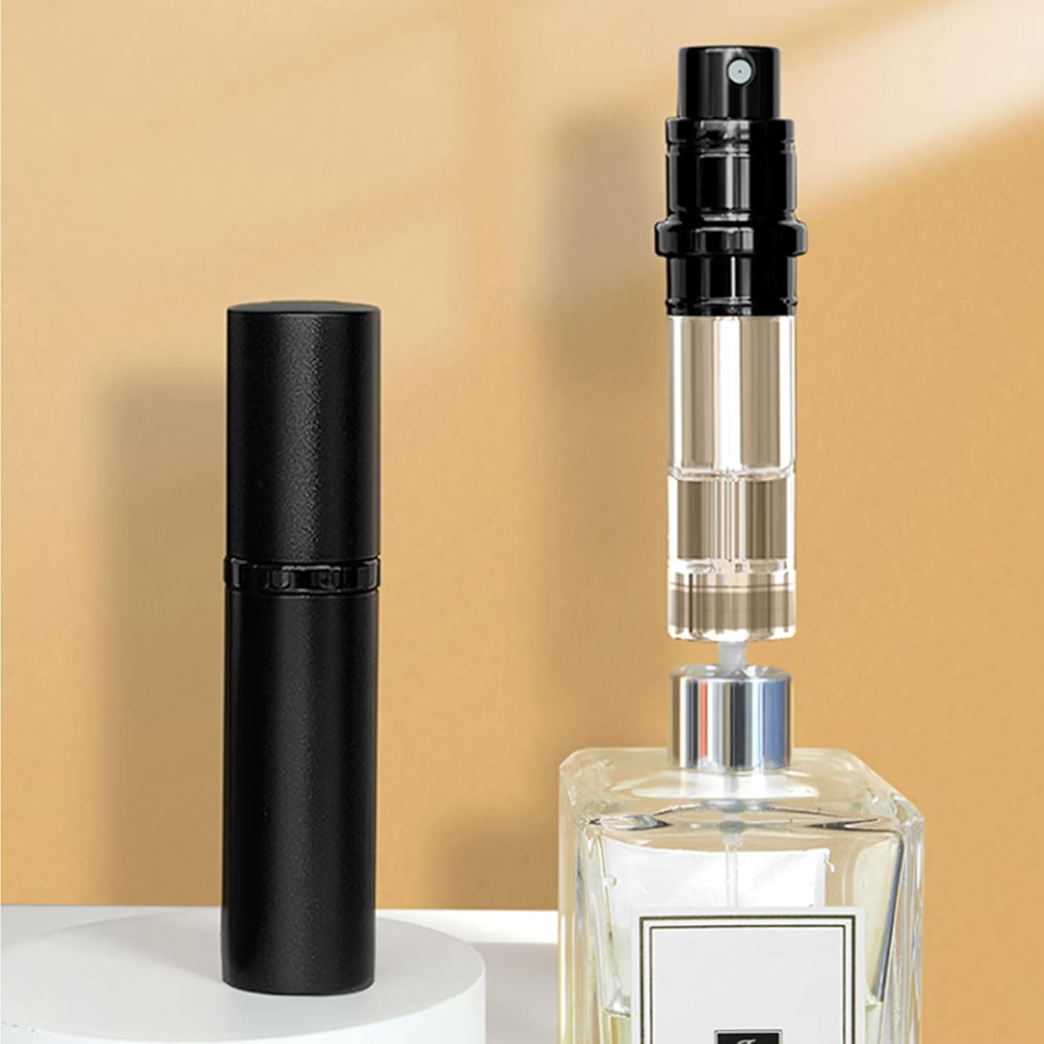 CTOUUGRS Perfume Atomizer Bottle 5ML 2 Packs Refillable Travel Perfume Bottle Leak Proof Mini Portable with Electroplated Aluminum Nozzle Fine Mist Spray for Men Women Purse Pocket Black image number 2