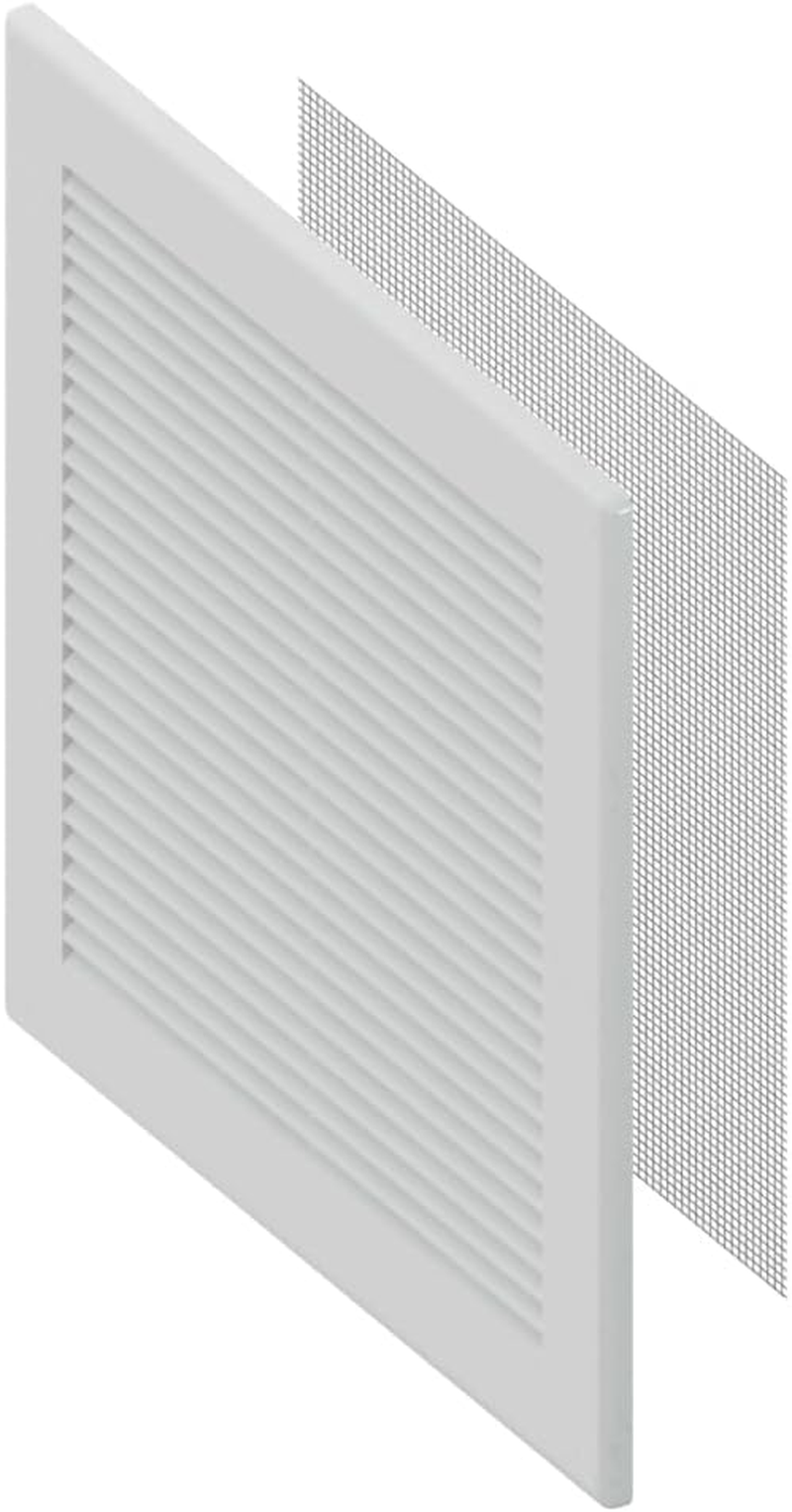 Awenta Plastic Air Vent Grille Cover 300X300Mm 12X12 Inch, White with Insect Grid Fly Net, Screw Hole Covers for Better Look image number 4