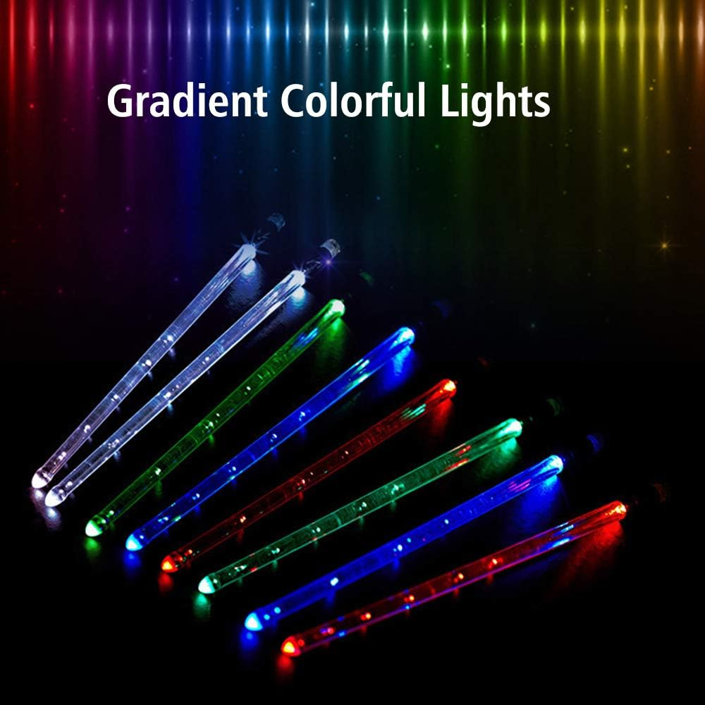 Drumstick, LED Light up Drumsticks Jazz Drum Sticks 15 Gradient Colorful Lights USB Charging with On/Off Switch Drumstick Drum Set Accessories image number 5