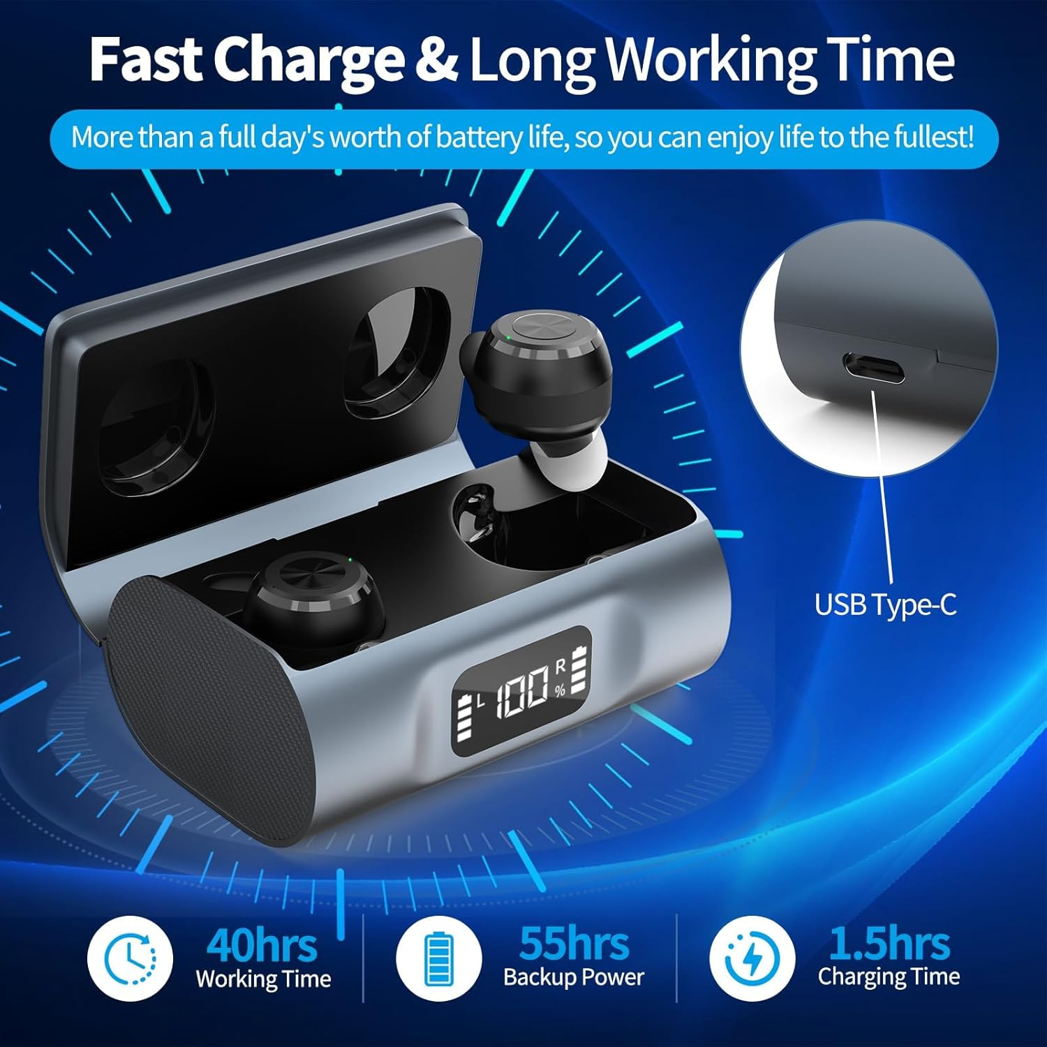 Digital Hearing Aids for Seniors &ndash; Noise Cancelling with 16-Channel Sound Processing, Rechargeable Bluetooth Wireless Hearing Aids with Charging Case, Invisible & Comfortable Fit image number 6