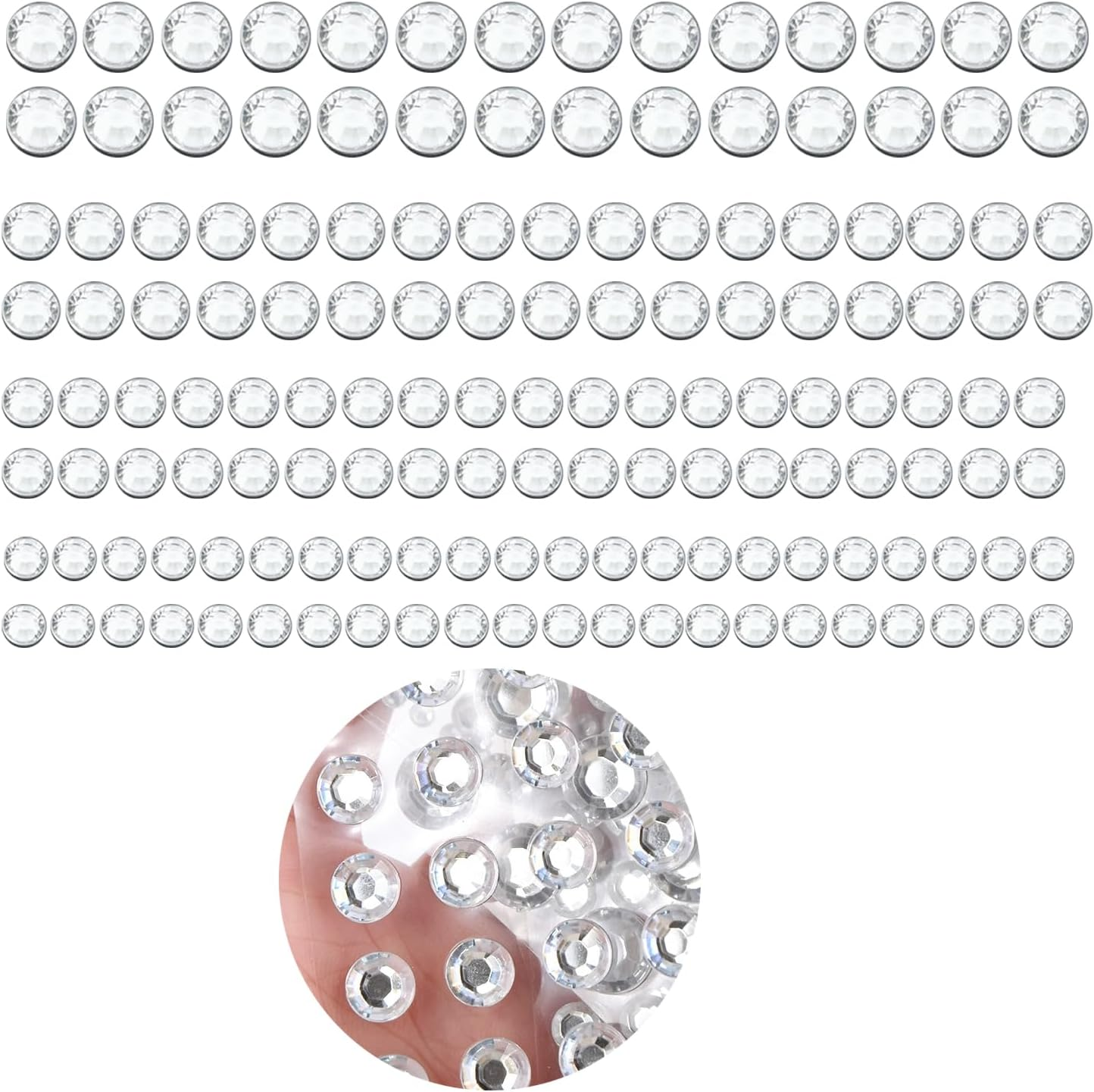 Taicols Rhinestone Sticker Self-Adhesive Jewels Sticker, 2834 Pcs Self Adhesive Gems Stickers, Crystal Gem Flat Back Stickers Adhesive Half for Makeup DIY Nail Earrings Phone Case(Diamond-White)