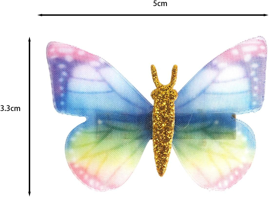 CENPEK 12 Pieces Glitter Butterfly Hair Clips for Teens Women Hair Accessories Many Styles and Bright Colors image number 2