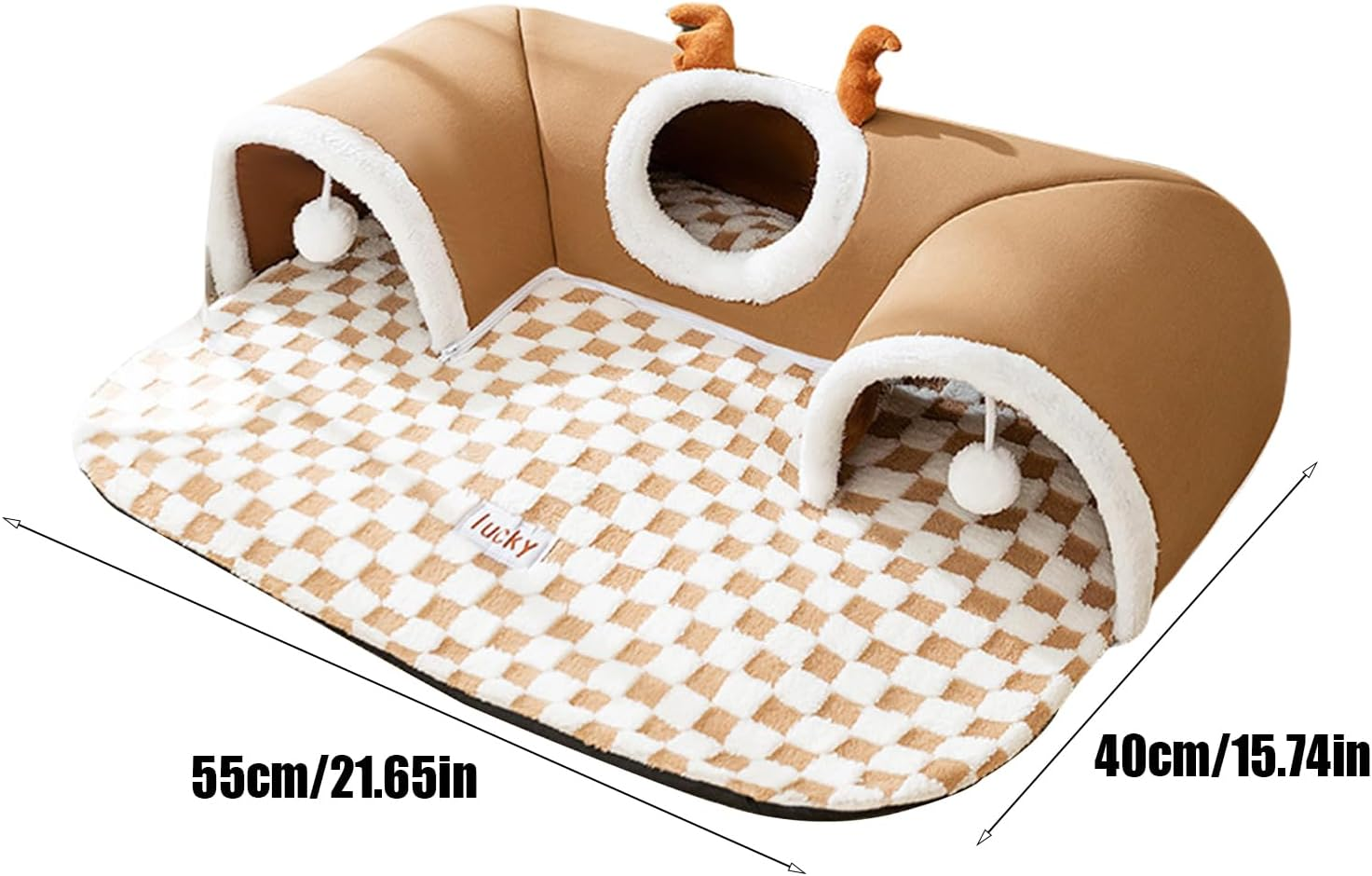 Yjkedfh Cat Tunnel Bed,Cat Play Tunnel - Warm Shelter Tent House Toys for Dog Pet Animal Indoor Outdoor Wall-Corner Games Outside image number 3
