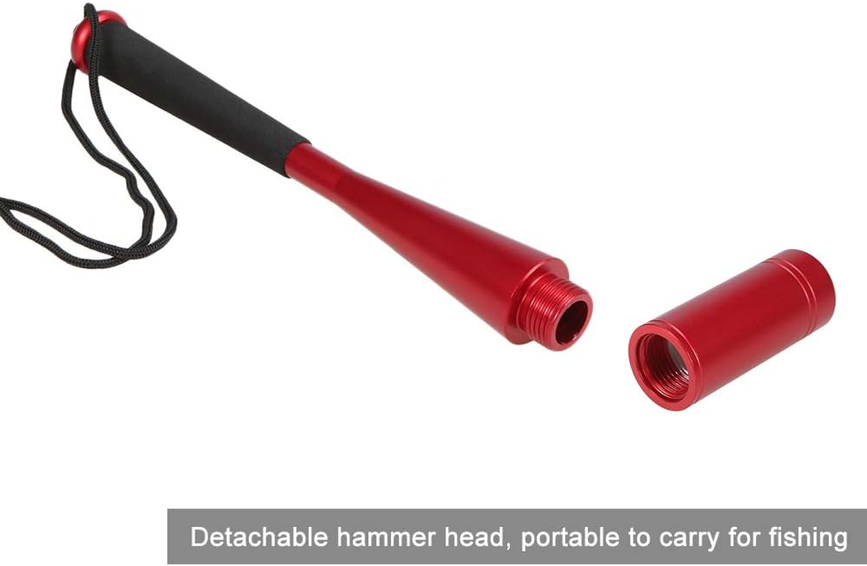 RCKEY Portable Aluminium Fish Hammer with Heavy Semi-Solid Head, Non-Slip EVA Grip, Lanyard - Black, 24.5Cm / 9.6In, 117G / 4Oz image number 2