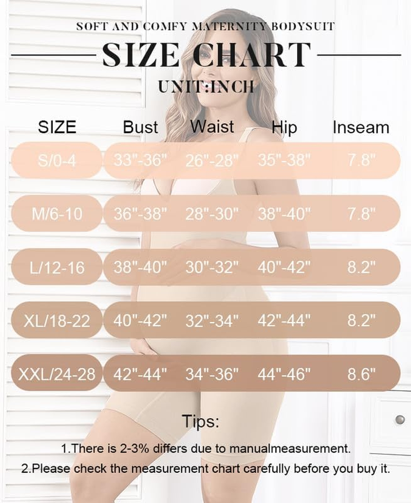 Women'S Maternity Bodysuit Seamless Pregnancy Shapewear Shorts under Dresses Belly Support image number 3