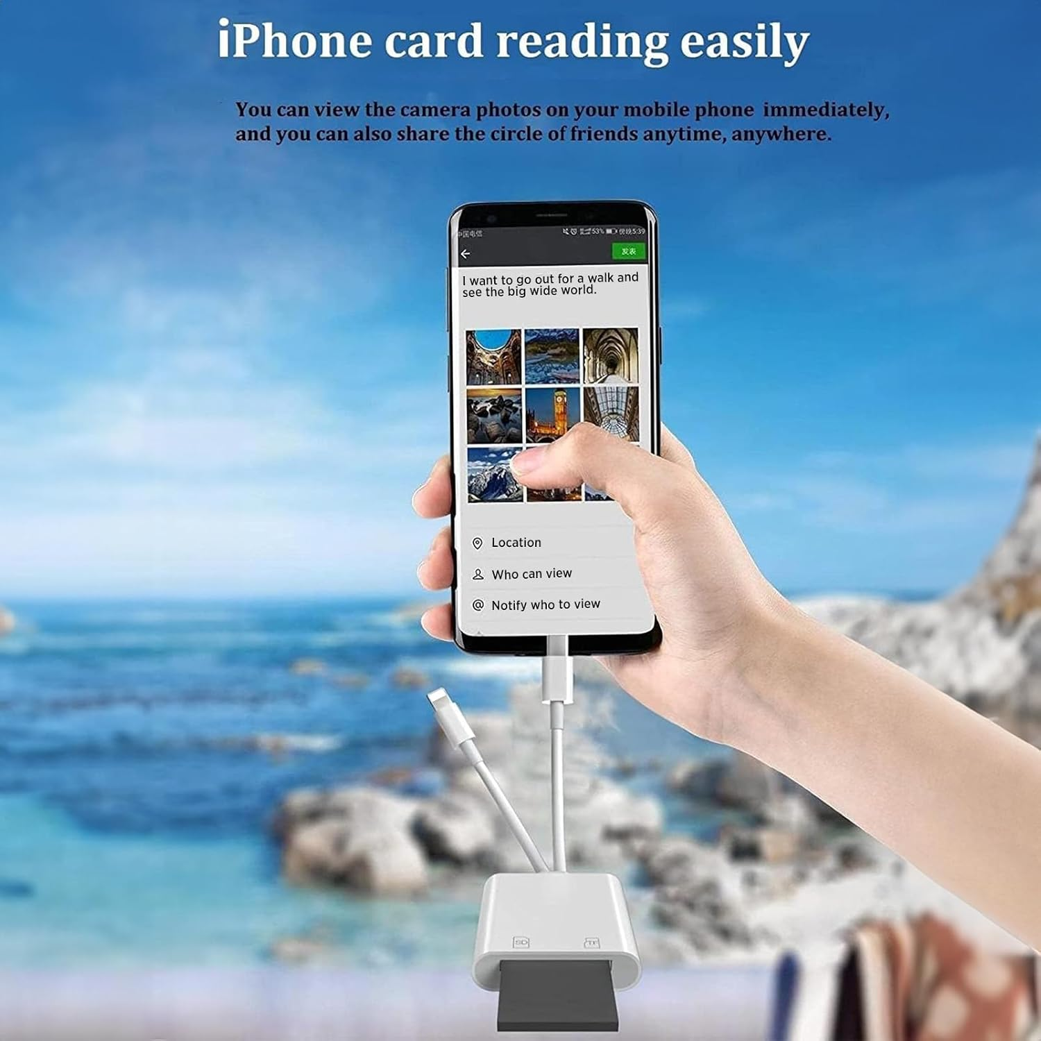 2026 SD Card Reader USB C & Lighting, 2-In-1 Dual Card Slot Memory Card Reader, Portable High-Speed Micro SD/TF Memory Card Adapter Compatible with Iphone 17/16, Macbook Pro, Ipad, and Android image number 4