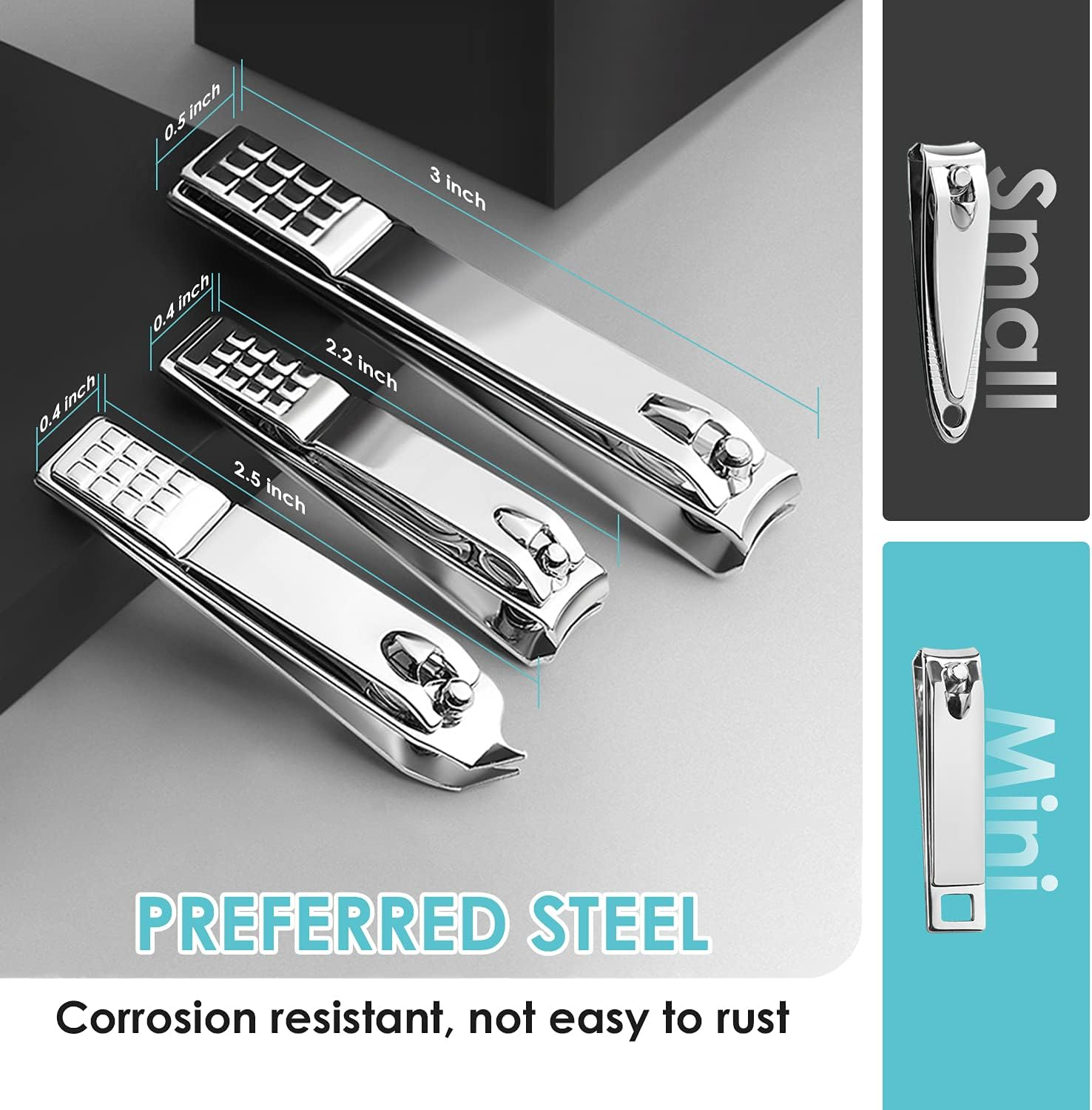 WOAMA Manicure Set 30 in 1 Nail Clipper Set Nail Kit for Women Men Stainless Steel Manicure Kit Professional with Travel Case - Blue image number 2