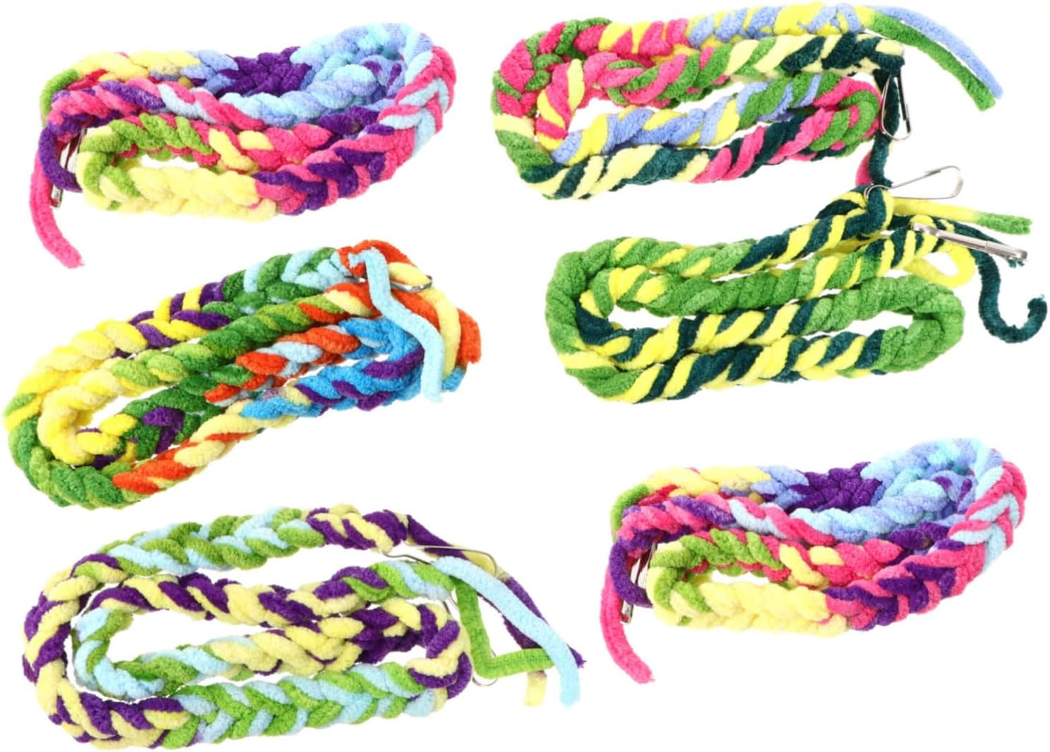 ARTSEWPLY 6 Pcs Parrot Swing Plaything with Colorful Cotton Rope for Birds and Hamster Climbing Rope Hanging Climbing Gym for Small Pets Reduces Boredom and Encourages Chewing Random Color image number 1