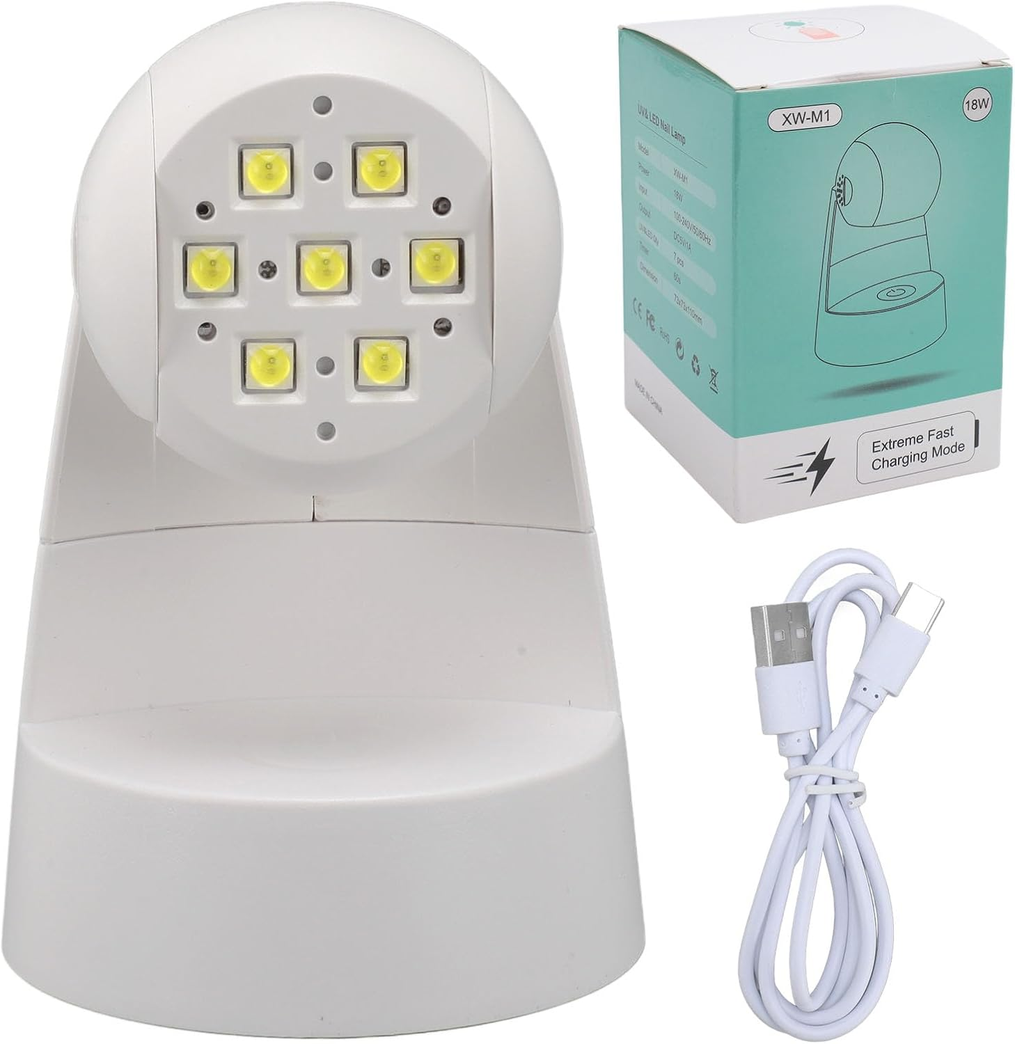 Nail Gel Curing Lamp 18W USB Drying Lamp White for Home Use image number 2