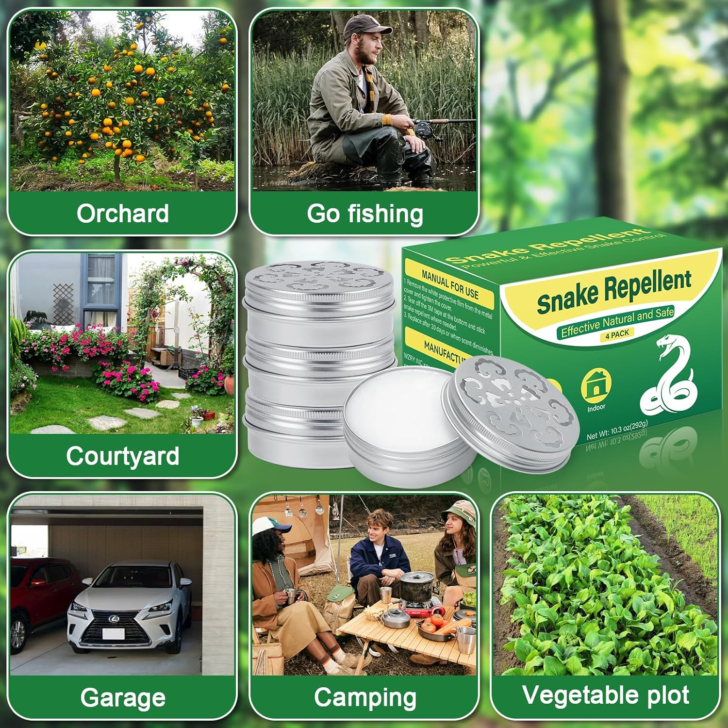 Snake Repellent for Yard Powerful, 4 Pack Snake Away Repellent for Outdoor Indoor, Pet Safe Snake Repellent for House Yard Garden Porch Garage Camping image number 5