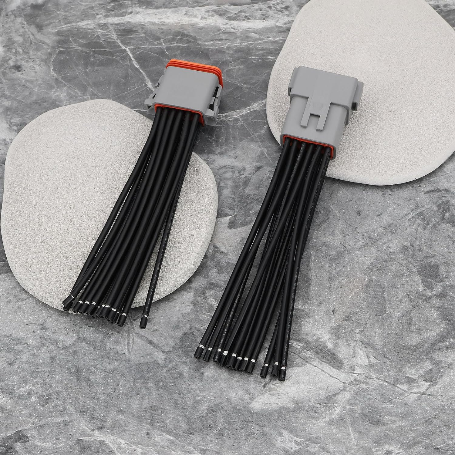 Emagtech 2Pcs 12 Pin Automotive Sealed Electric Plug DT04-12P DT06-12S for Automotive and Industrial Applications 15Cm 14AWG image number 2