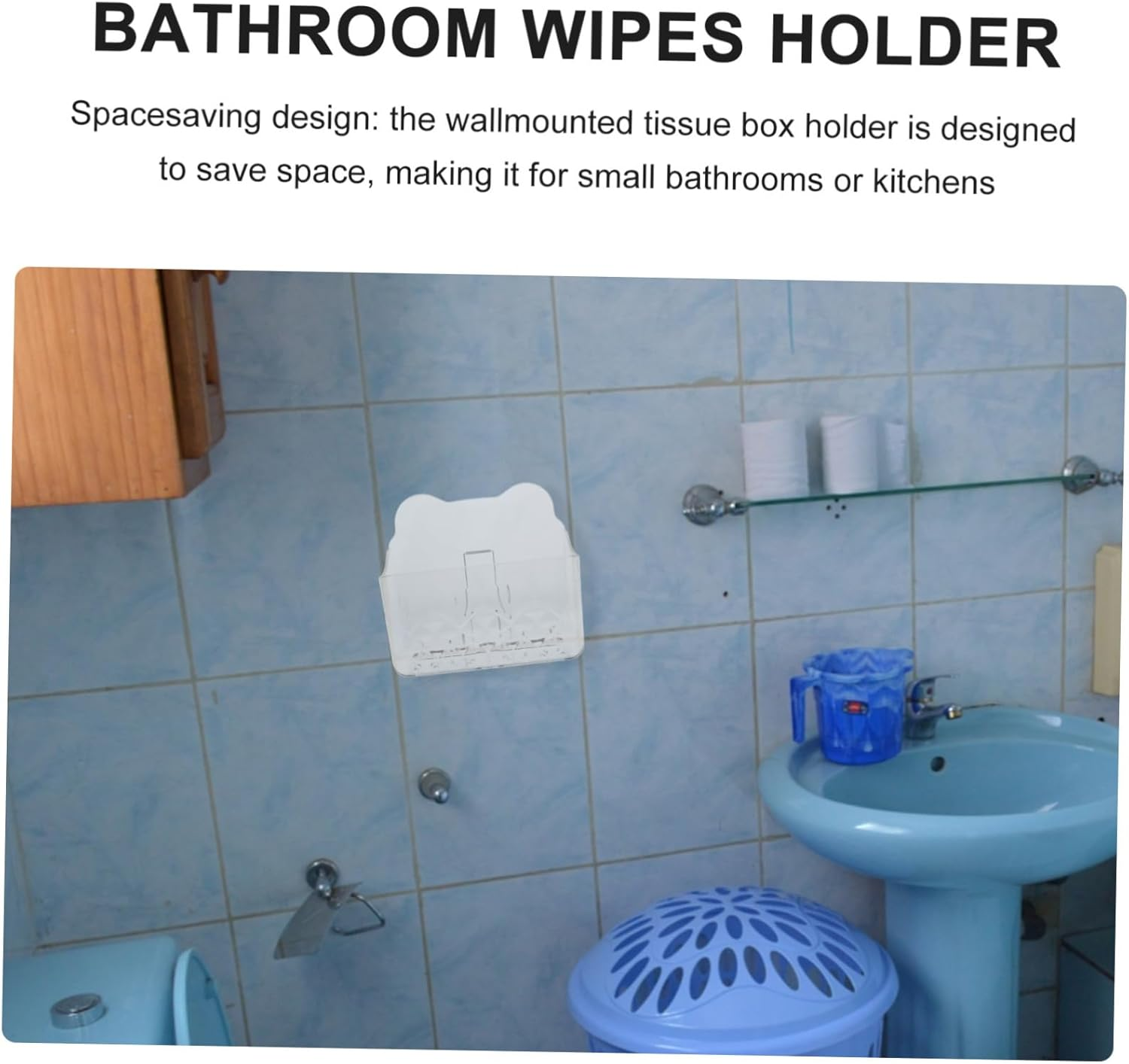 TIDTALEO Elegant Tissue Box Holder Wall-Mounted Storage Box for Kitchen Bathroom Organizer for Napkin Towel image number 1