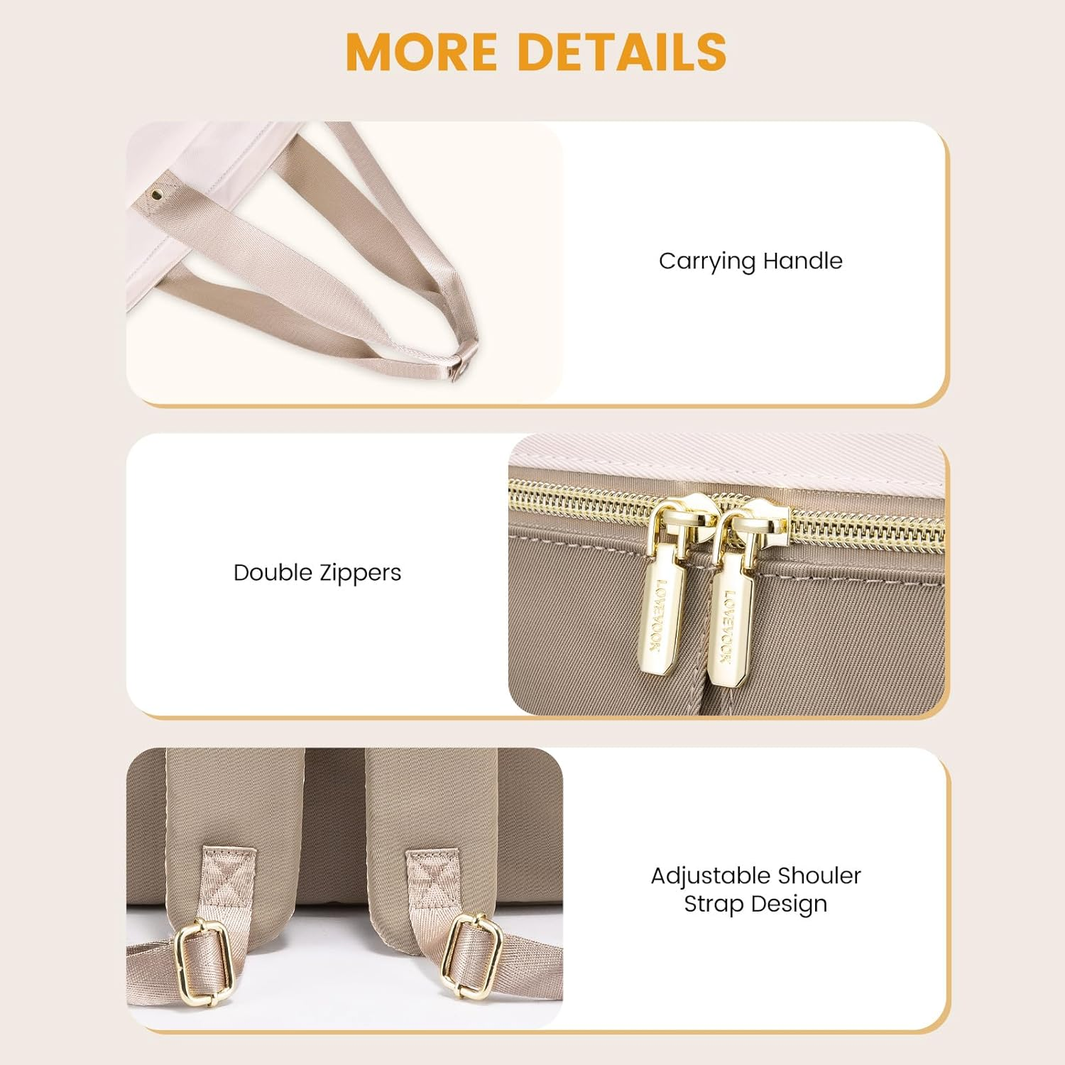 LOVEVOOK Diaper Bag Backpack,Diaper Bag Tote with Insulated Pockets,Baby Bag for Girl Boy with Changing Pad,Large Baby Diaper Bag with Pacifier Case,15.6 Inch Anti-Theft Laptop Backpack for Women image number 2