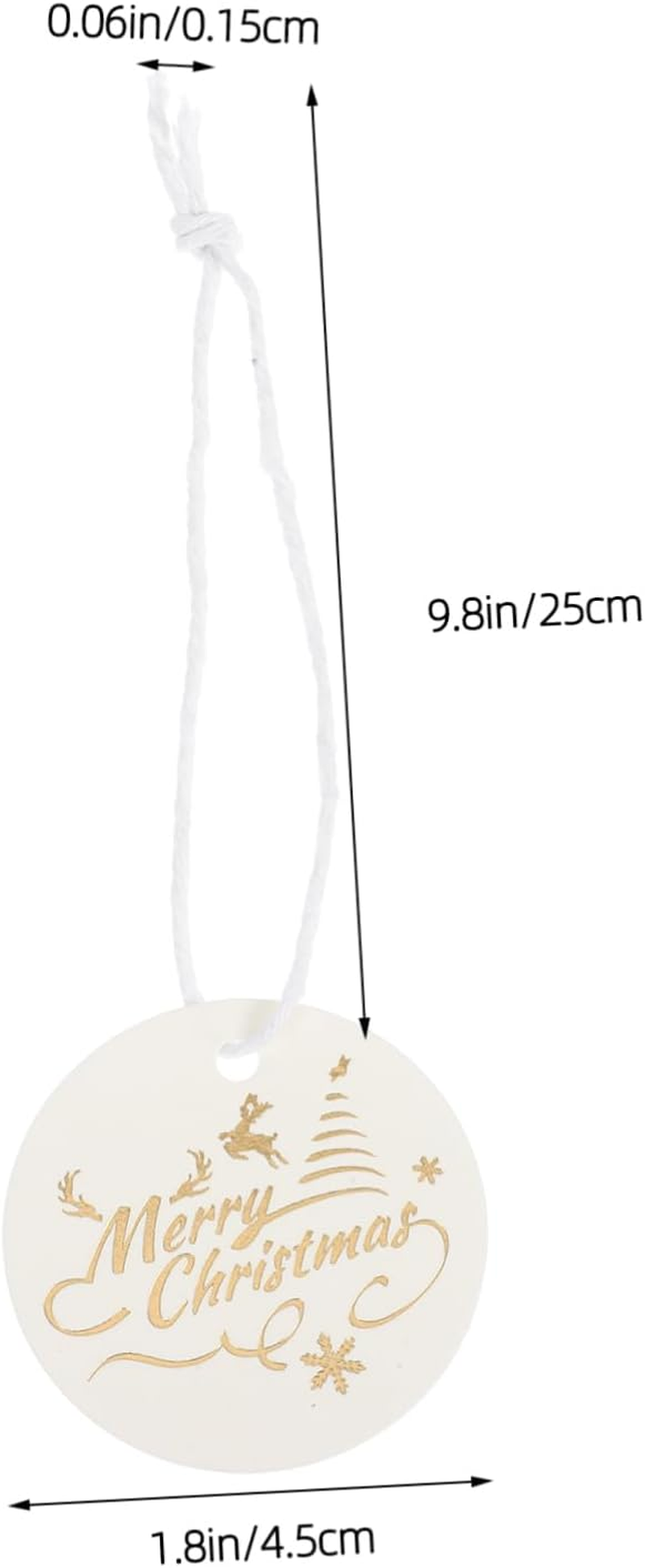 100Pcs Stamped Christmas Labels Christmas Party Tags Christmas Tags Christmas Decoration Holiday Hanging Tags Christmas Name Tags Decorative Tag Xmas Hanging Labels White Paper