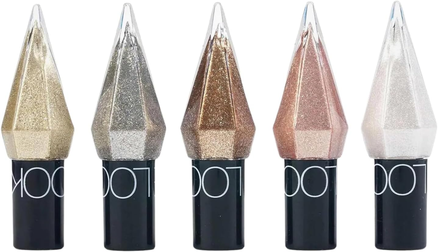 EZONEDEAL 5Pcs Glitter Liquid Eyeliner, 5 Colors Metallic Shimmer White Silver Gold Diamond Eye Liner, Glitter Eye Liner Eye Shadow Pencils, Waterproof Eyeshadow Long Lasting Glow Sparkle for Women