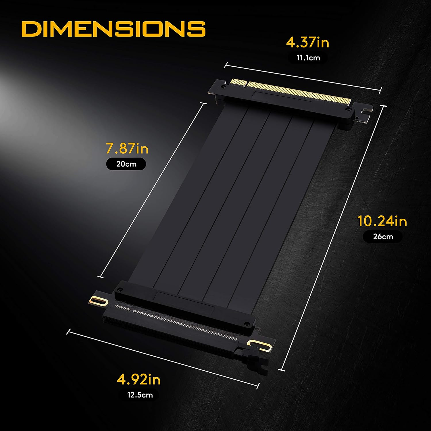 EZDIY-FAB [20Cm] PCIE 3.0 16X Extreme High Speed Riser Cable PCI Express Port GPU Extension Card-Straight Connector image number 4