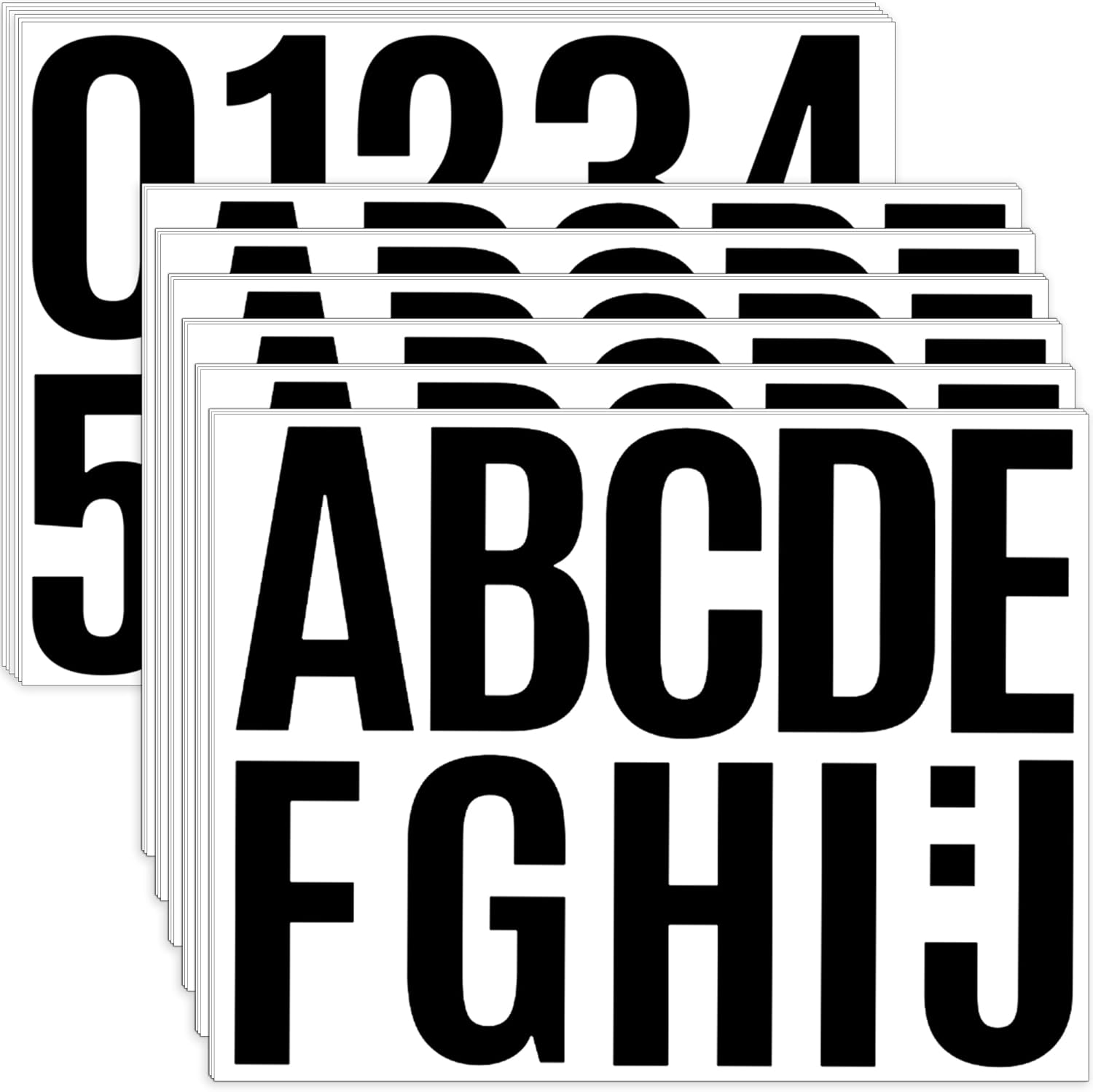 24 Sheets Letter Stickers Bulletin Board Letters Large 4 Inch Vinyl Alphabet Stickers Big ABC Numbers Peel and Stick for Poster Board Classroom Mailbox Crafts Window Door Decoration (Black)