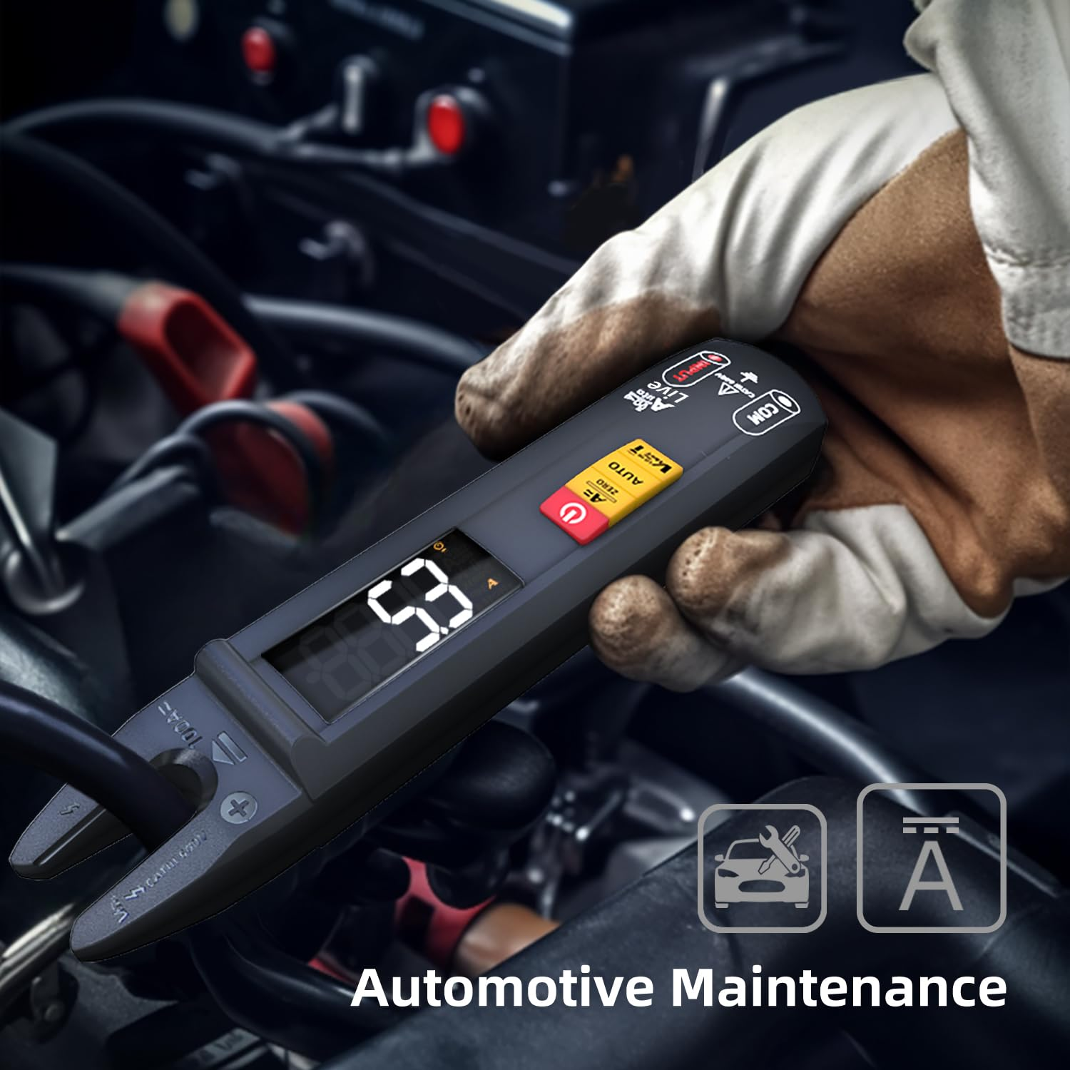 BSIDE Smart Digital Multimeter Tester Open Jaw DC AC Amp Clamp Meter, Rechargeable with Flashlight, Measures Current Resistance Continuity V-Alert Live Check Voltage image number 2