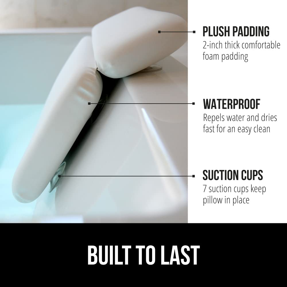 GORILLA GRIP Original Spa Bath Pillow Features Powerful Gripping Technology, Comfortable, Soft & Large (14.5" X 11") Luxury 2-Panel Design for Shoulder & Neck Support, Great for Hot Tub, Jacuzzi, Spas image number 6