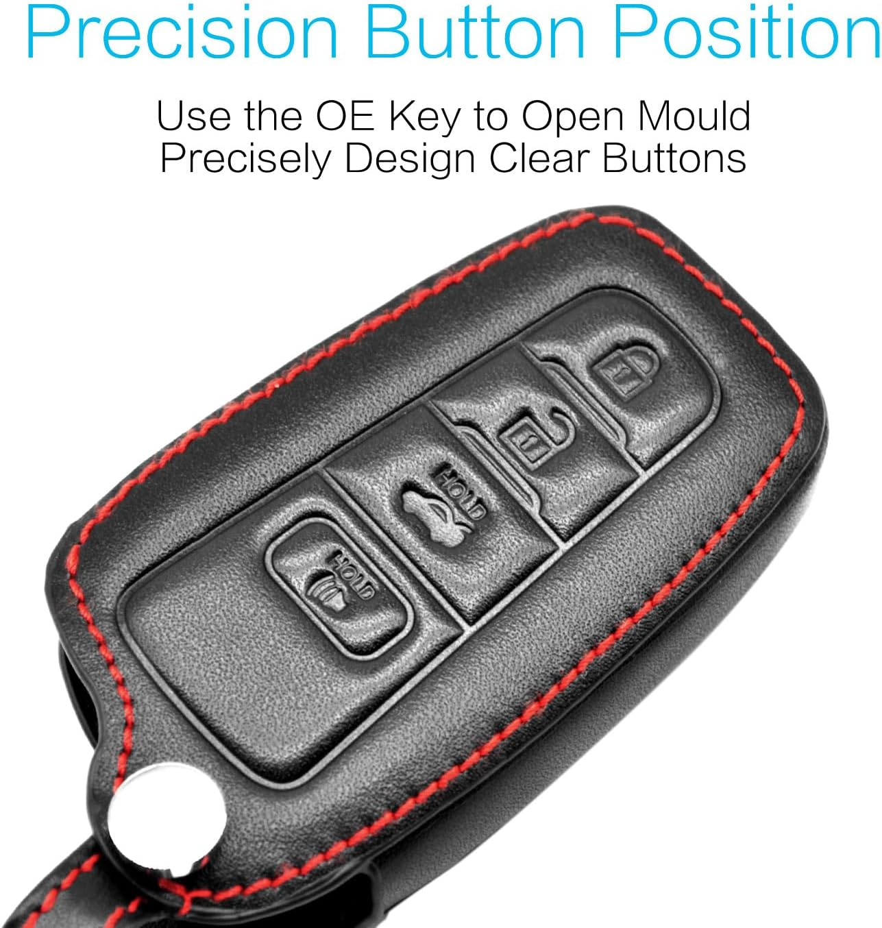 MECHCOS Compatible with Toyota Camry Highlander RAV4 Corolla 4Runner Mirai C-HR Prius Avalon 86 Leather Key Fob Cover Case Protector Shell Key Chain Holder image number 3