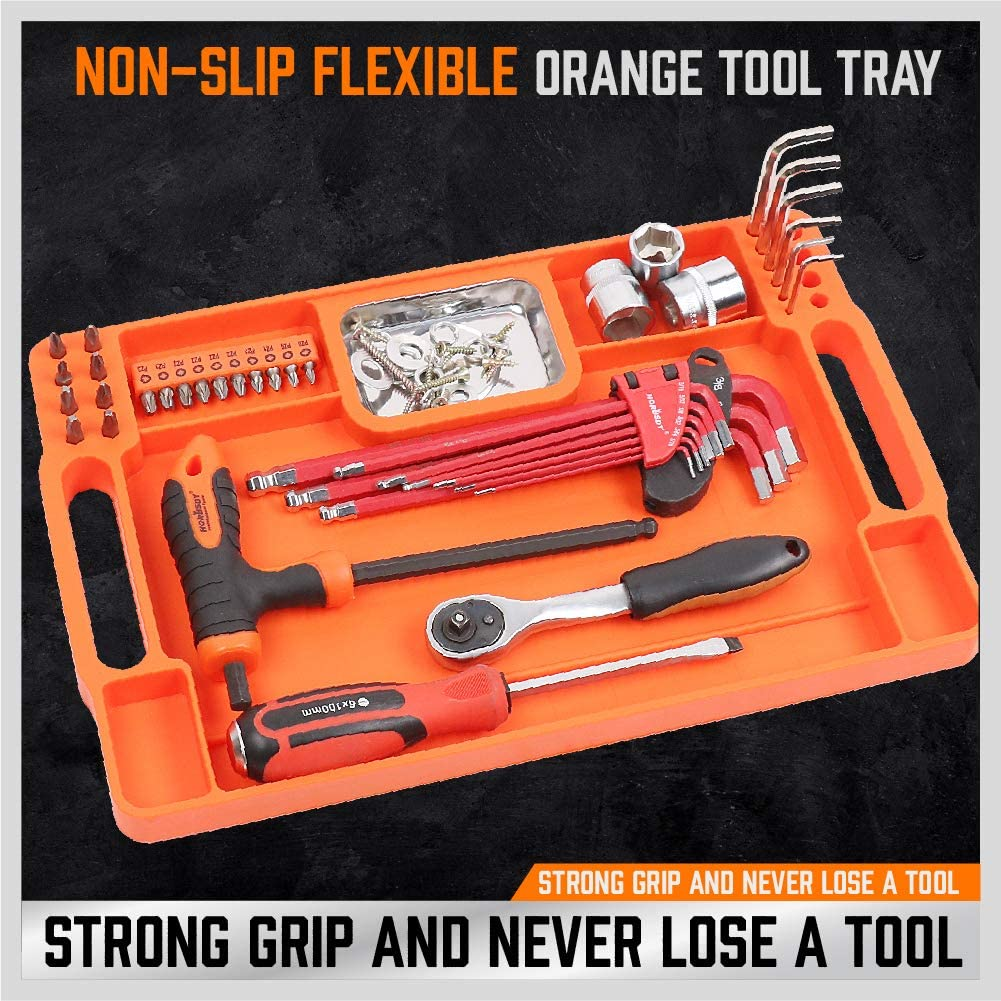 HORUSDY Medium Non-Slip Flexible Tool Tray | Tool Organizer | Tool Storage | Tool Holder | Tool Mats | Small Magnets Tray| Grip Mat Tool Mat | of Christmas Day Tools for Men image number 6