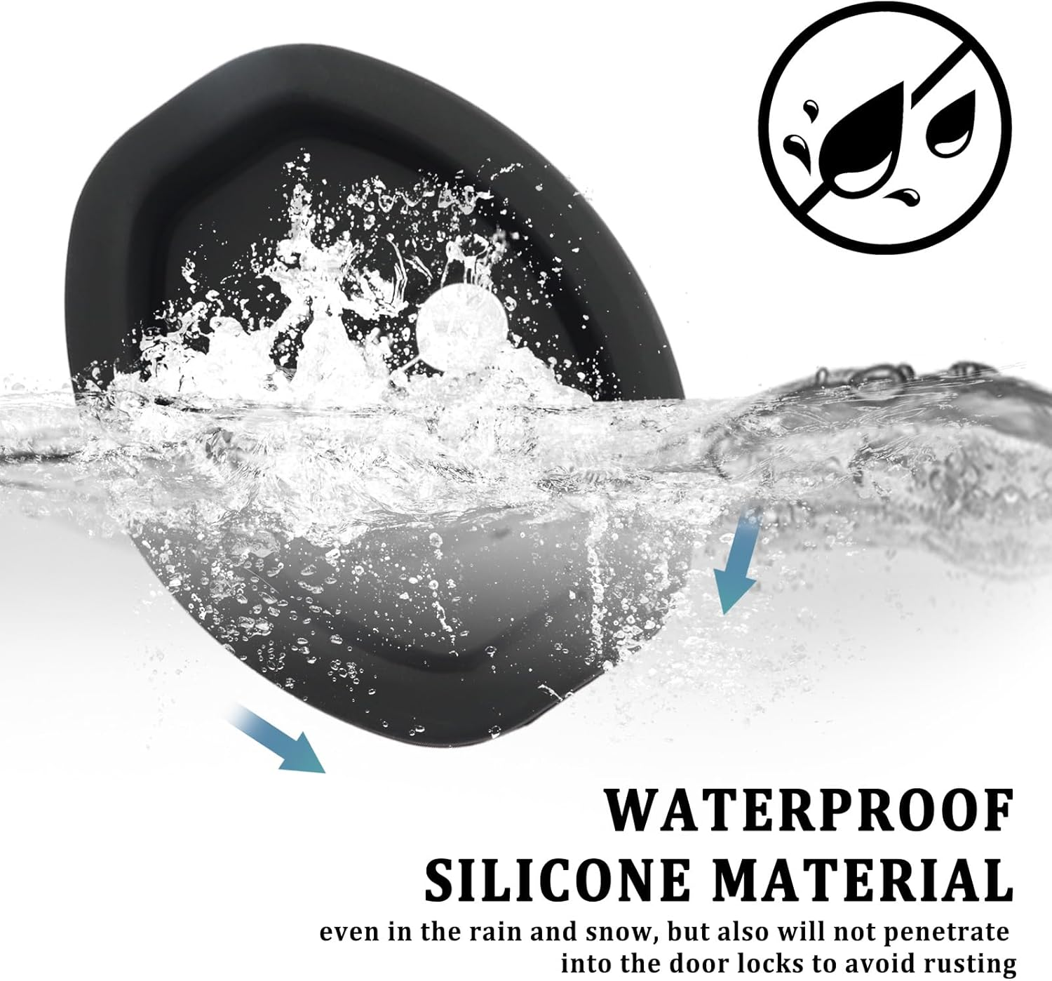 4PCS Upgraded Car Door Latch Guard Cover, Silicone Black Car Door Lock Cover for Noise Reduction, Universal Fit, 3.65 X 2.80 In