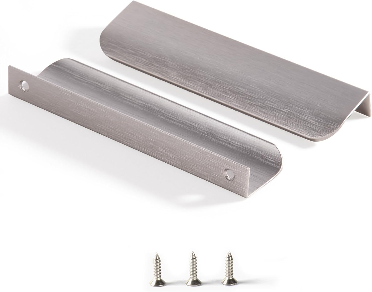 Satanga Edge Finger Tab Pull for Cabinets Hardware Closet Pulls Square Bar Pulls Drawer Pulls 5Pack Easy to Install 6Inch 150Mm Brushed Brass