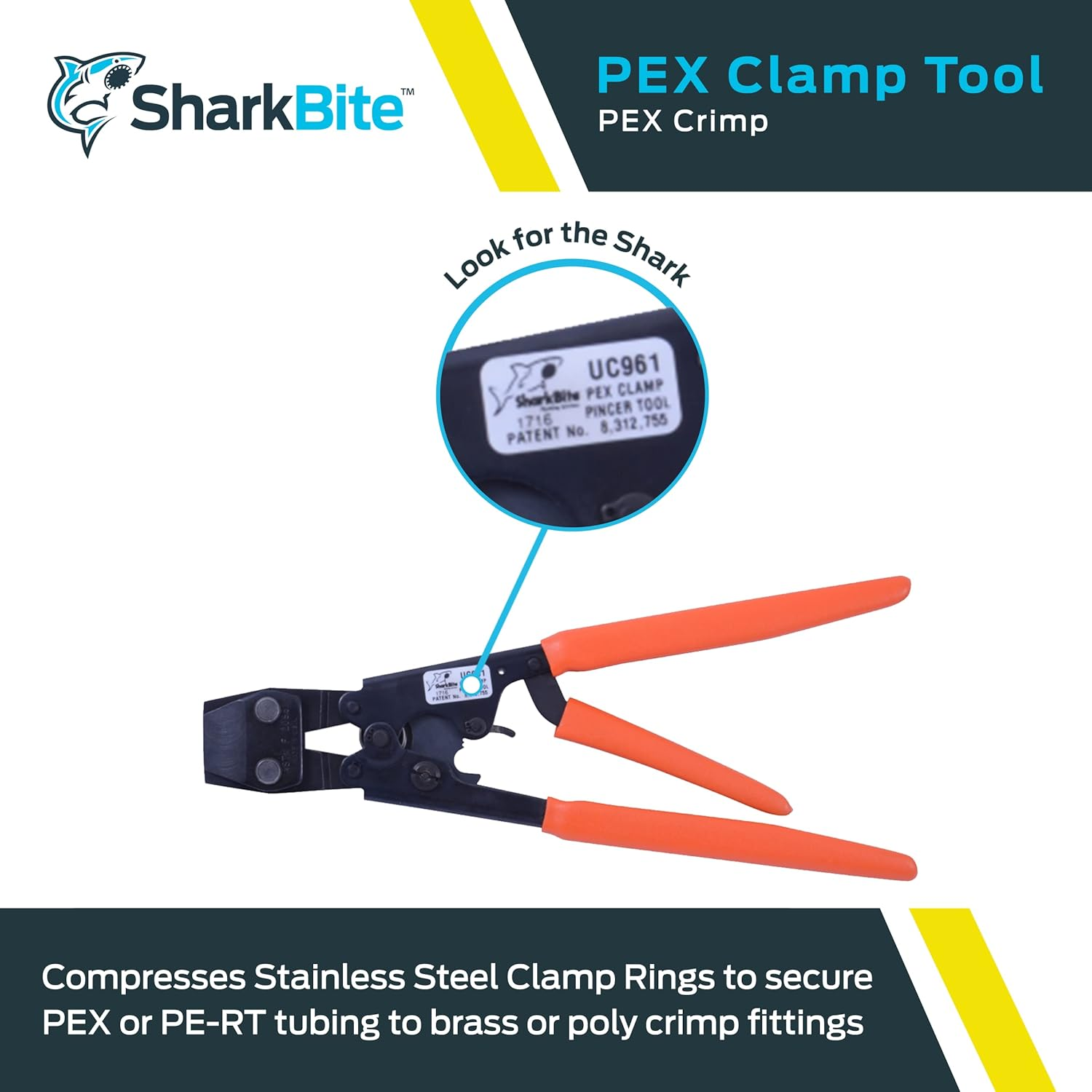 Sharkbite UC961 Pex Clamp Tool, 3/8-Inch, 1/2-Inch, 3/4-Inch and 1-Inch image number 2