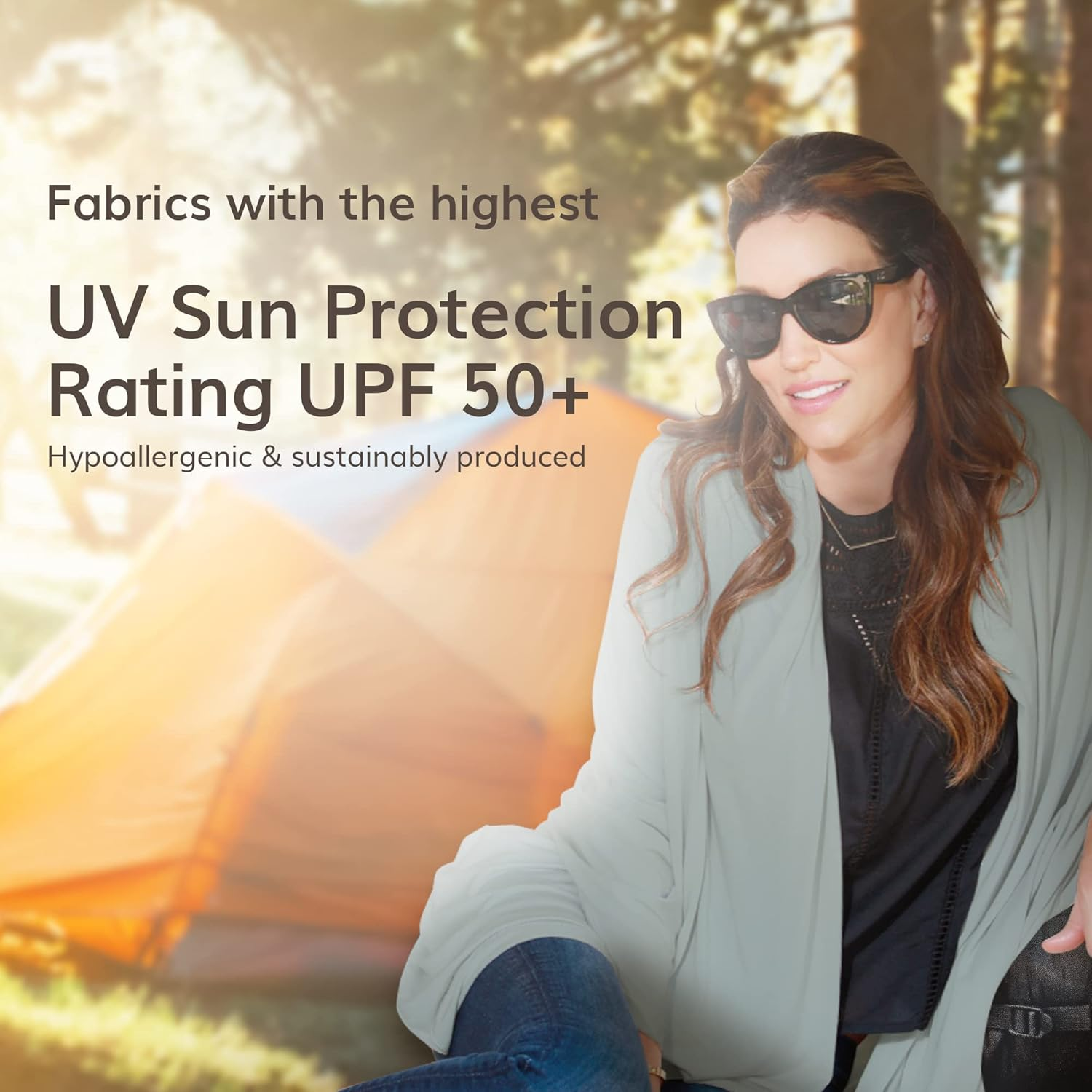 Happyluxe Wayfarer Travel Shawl Wrap, UPF 50+ Shawl Wraps for Women, 68 X 35 Inches image number 3