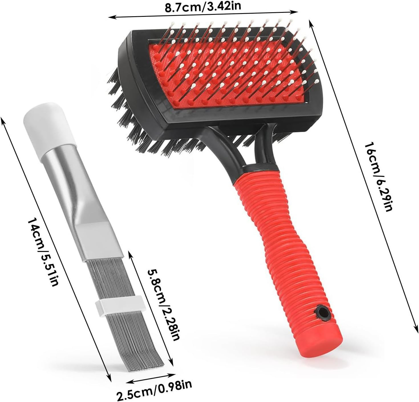 Air Conditioner Evaporator Coil Cleaning Brush AC Condenser Coil Fin Comb Straightener HVAC Cleaner Brush (1 Fin Comb + 1 Dual-Sided Evaporator Coil Cleaner Brush) for Cleaning Air Condition image number 5