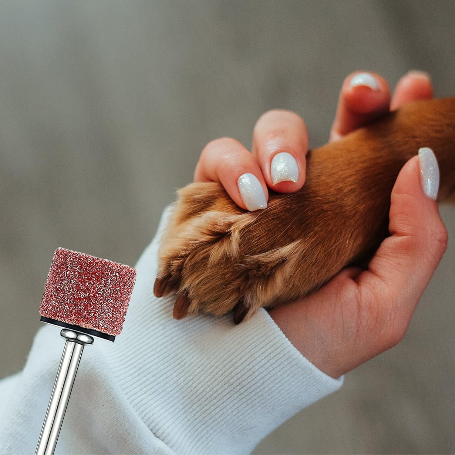 26 Pack Nail Grinder for Dogs Replacement Kit Sanding Drum Set Grit Sand Bands Shank Rotary Tool Kit Pet Nail Smoother Dog Claw Care (80#/120#) image number 5