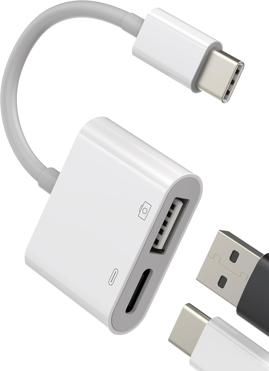 USB-C to USB Adapter(2In1) Type C Cable Accessories Thunderbolt Converter OTG 3.0 Mouse Port Dongle Compatible for Samsung for Iphone15 Pro Max plus for Ipad Macbook image number 2