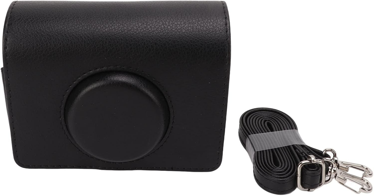 Protective Case for Fuji Inst Mini Evo Camera, Instant Camera PU Leather Bag with Removable Adjustable Shoulder Strap, Camera Case for Mini Evo (Black) - Black image number 3