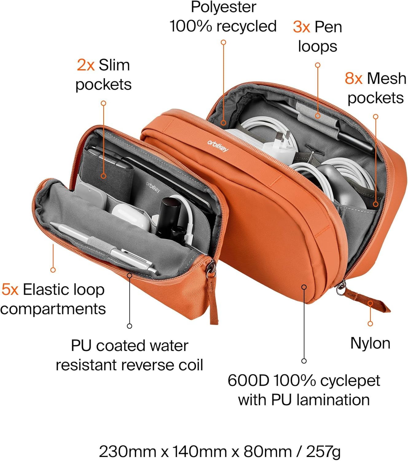 2-In-1 Tech Pouch - Terracotta image number 1