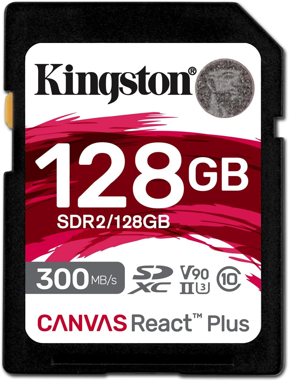 Kingston 128 GB Canvas React plus SD Memory Card, Black image number 1