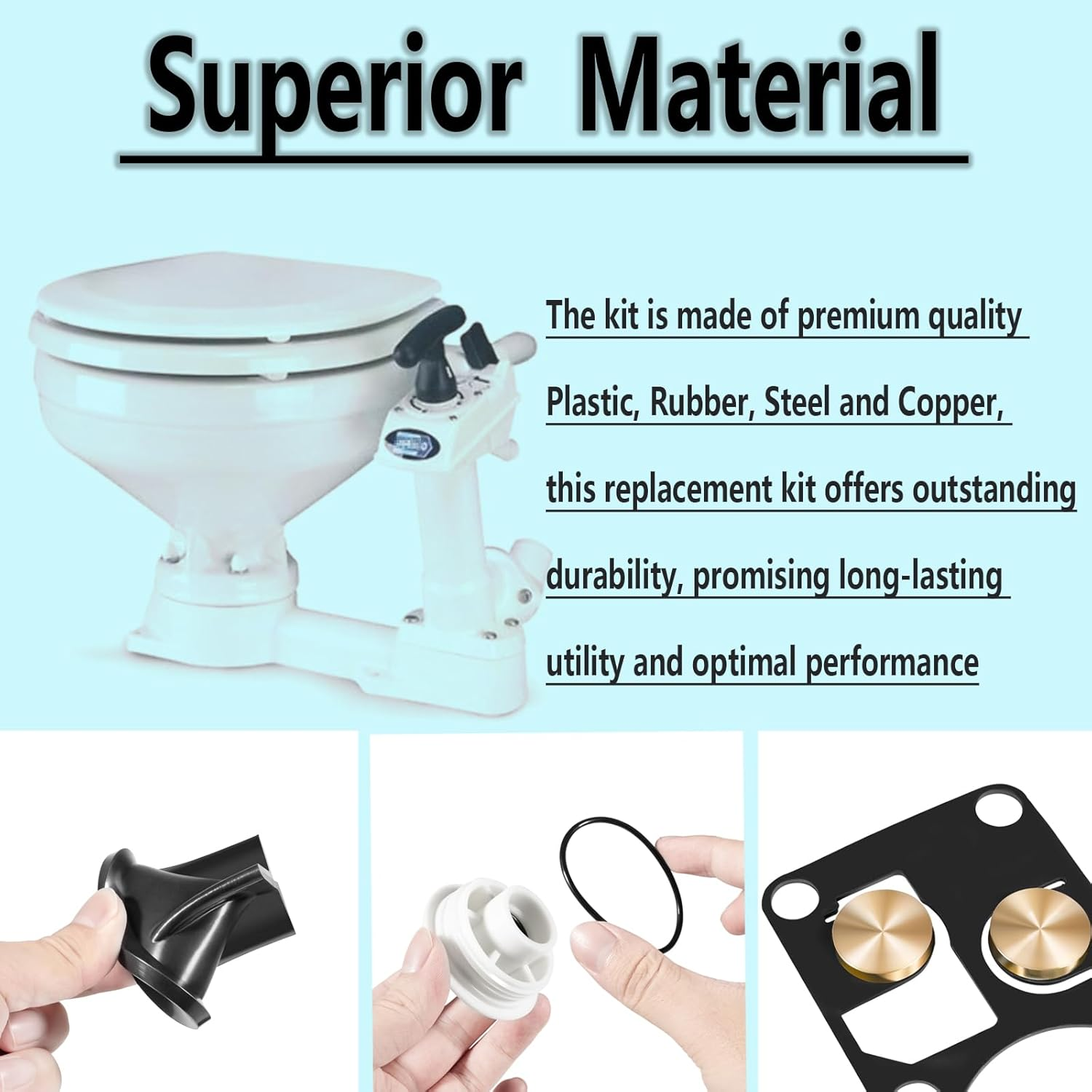 Bonbo 29045-3000 Replacement for Jabsco Twist N Lock Marine Manual Toilet Service Kits for 29090-3000 Compact & 29120-3000 Household Toilet Pump Assemblies 2008 and Up