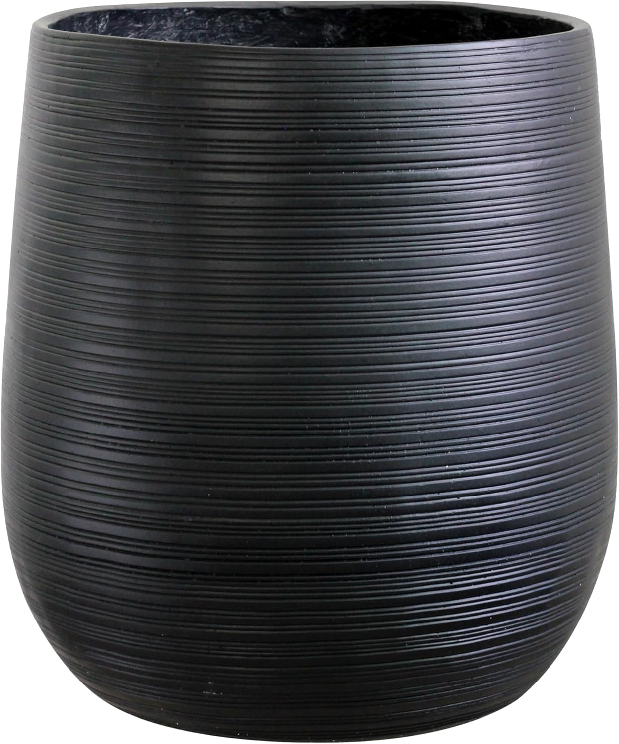 Olly & Rose Charcoal Black Home Decor Patterned Ceramic Plant Pot - XL Indoor and Outdoor Garden Planter - Decorative Flower Pots (H 50Cm D 45Cm)