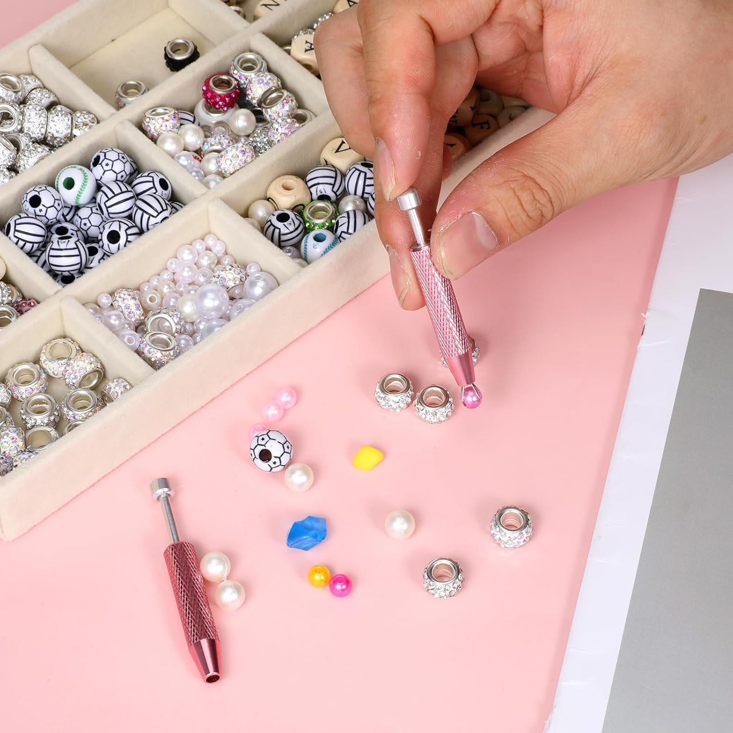 2 Pcs Piercing Ball Grabber Tool, Piercing Changing Tools 4 Claw Diamond Tweezers Stainless Steel Jeweler Pick up Tool for Ear Nose Lip Tools Tiny Objects Ic Chips Electronic Components image number 5